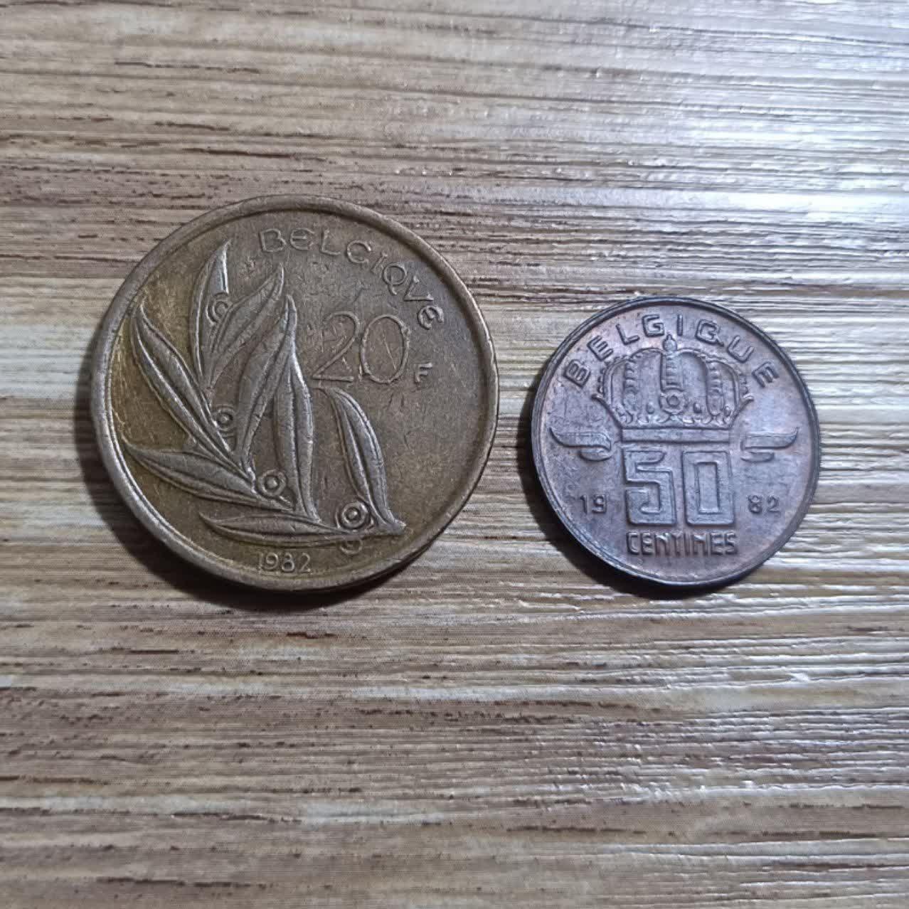 50 سنتیم 20 فرانک بلژیک 1982 BELGIQUE کد 7288