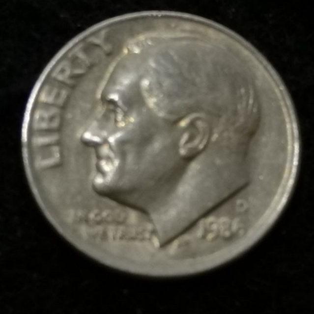 دایم 10 سنت آمریکا 1986 D کد 6411