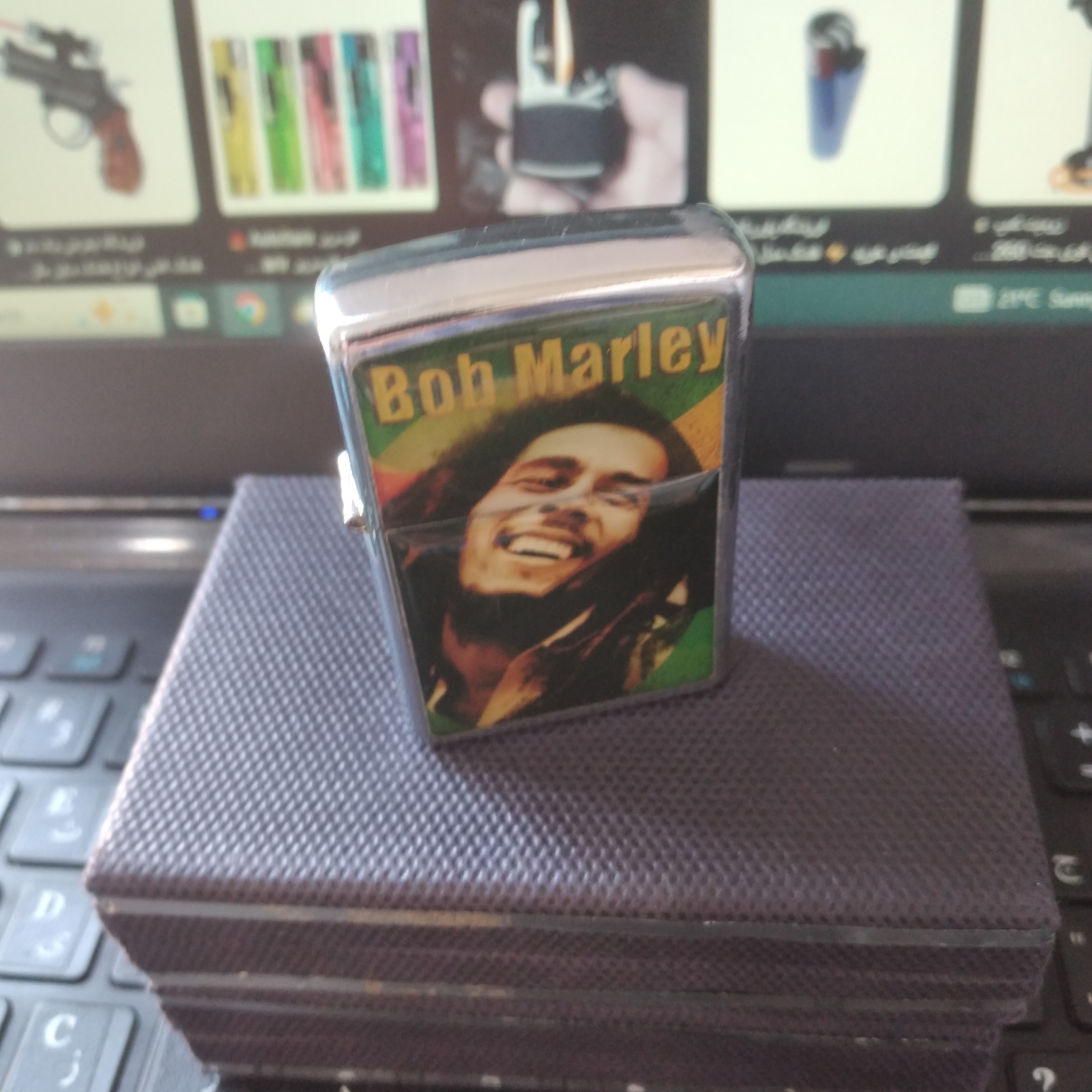 فندک طرح زیپو فدیمی بنزینی همراه جعبه