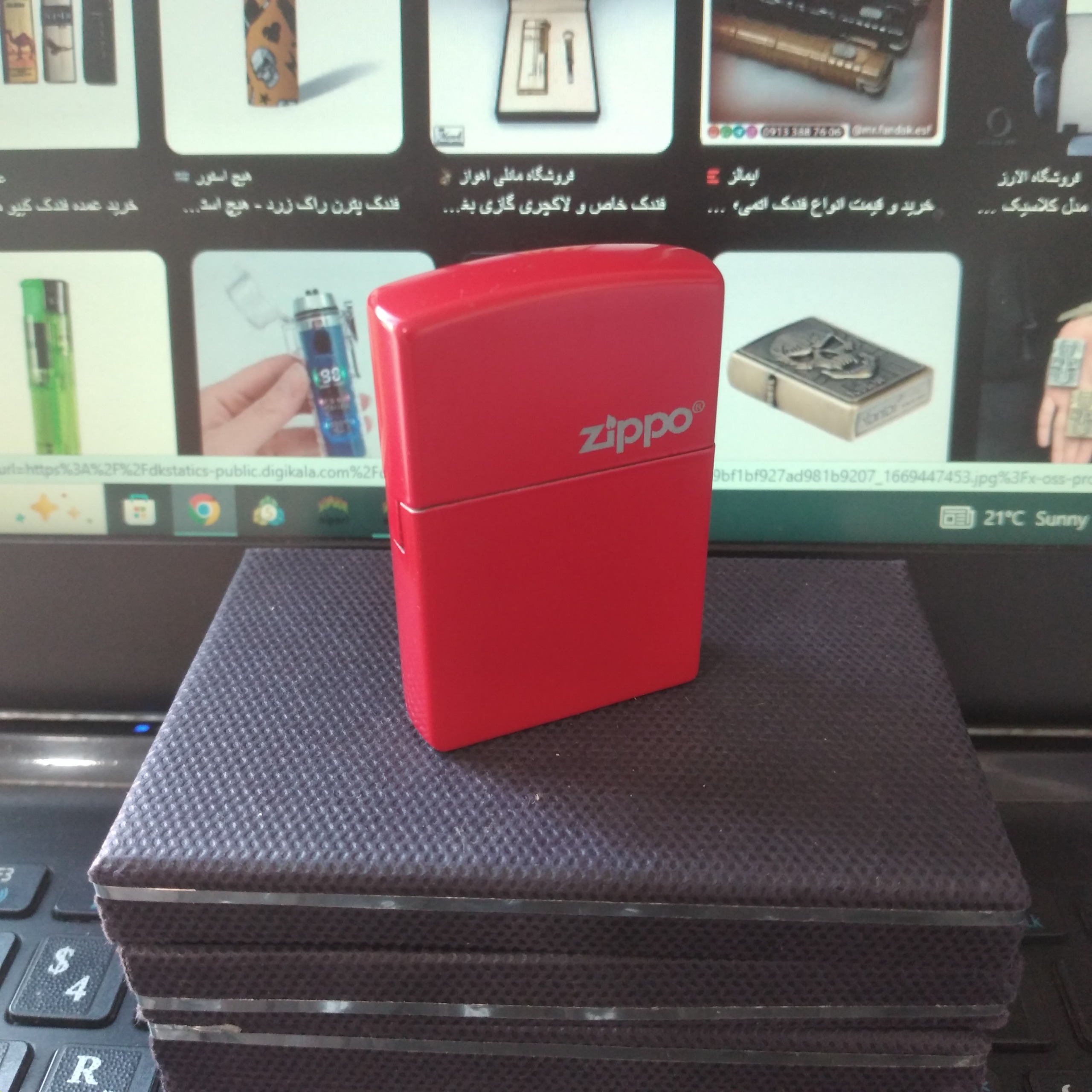 فندک طرح زیپو گازی همراه جعبه