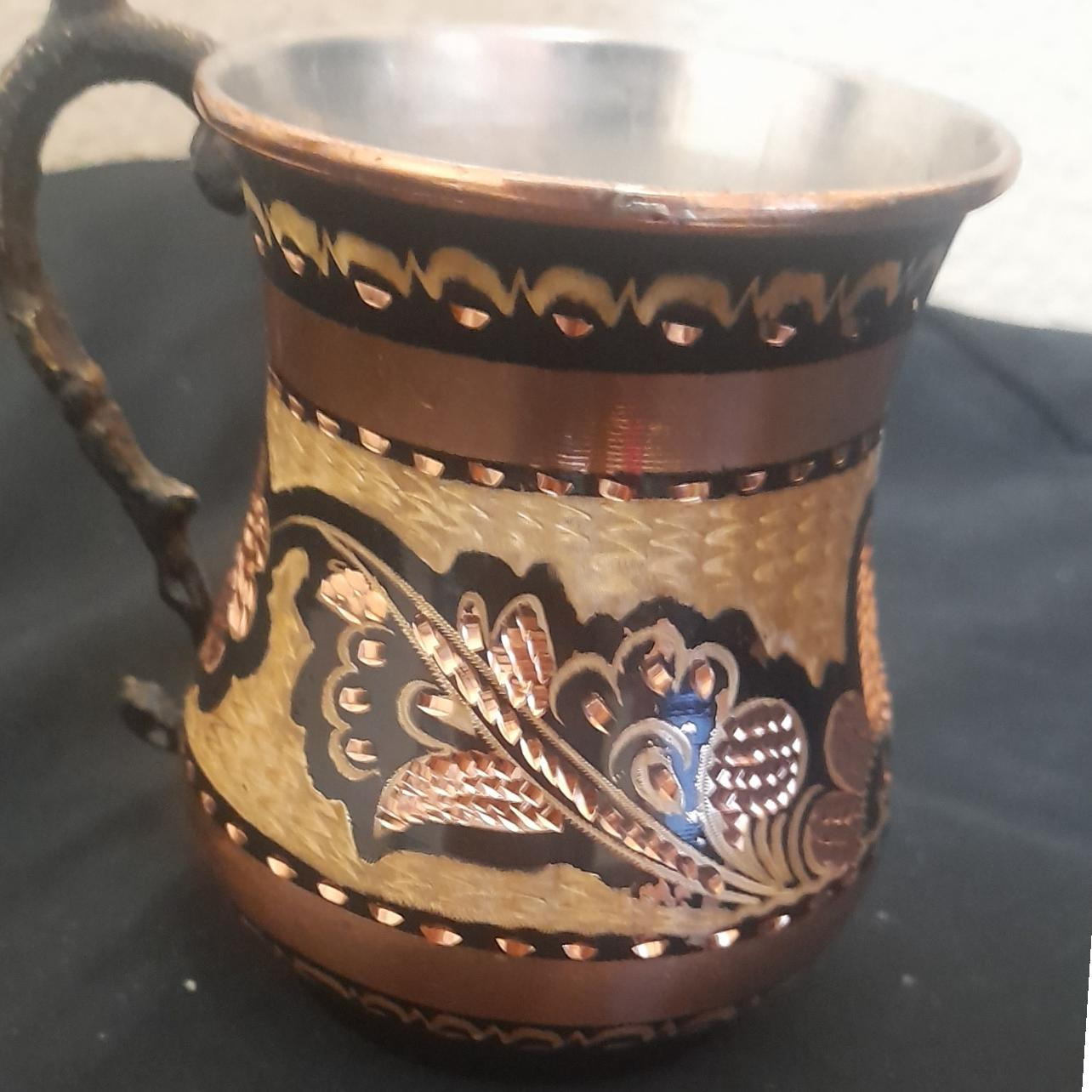 لیوان مسی الماس تراش زیبا