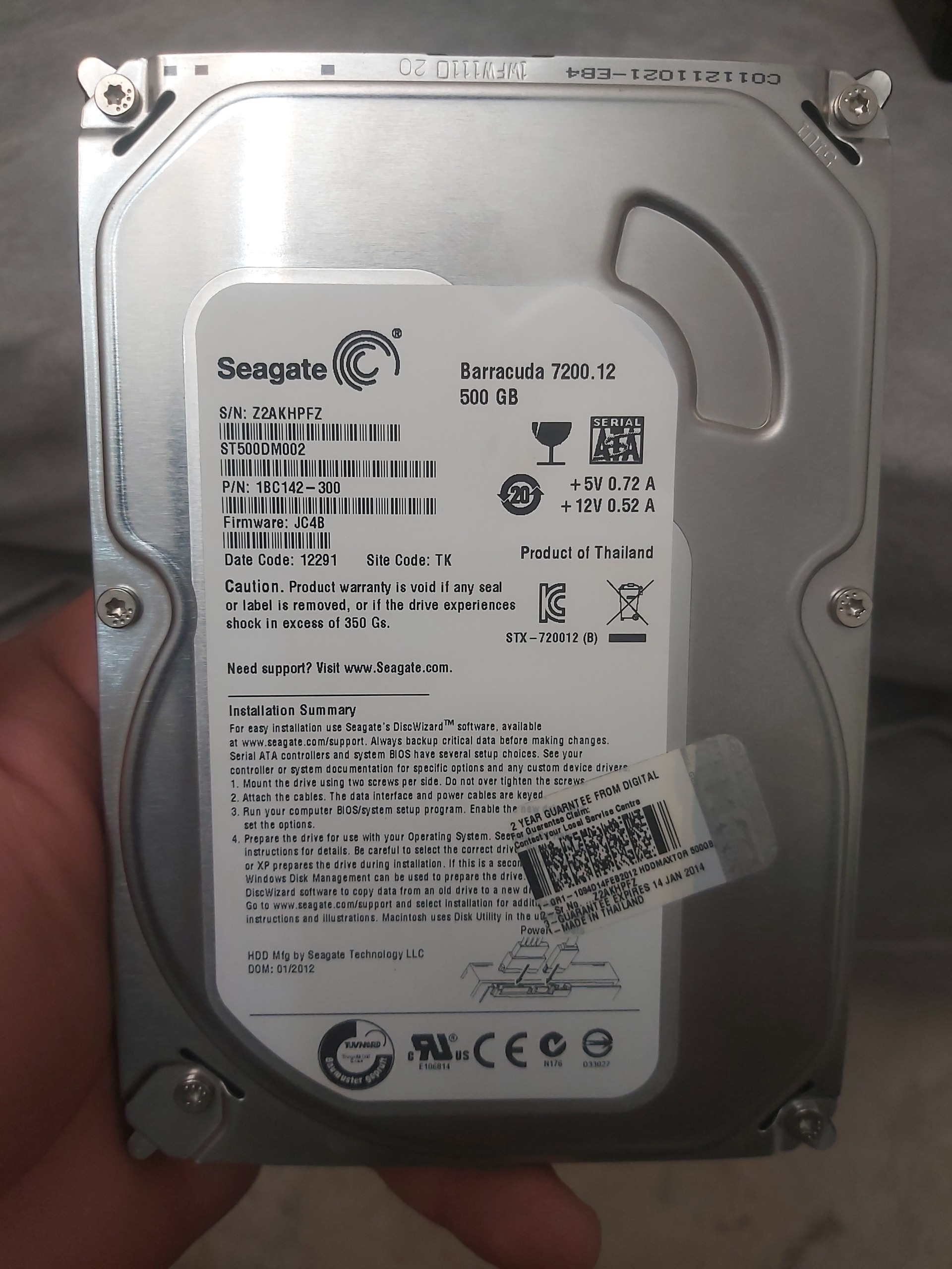 هارد 500g Seagate سلامت 100 درصد