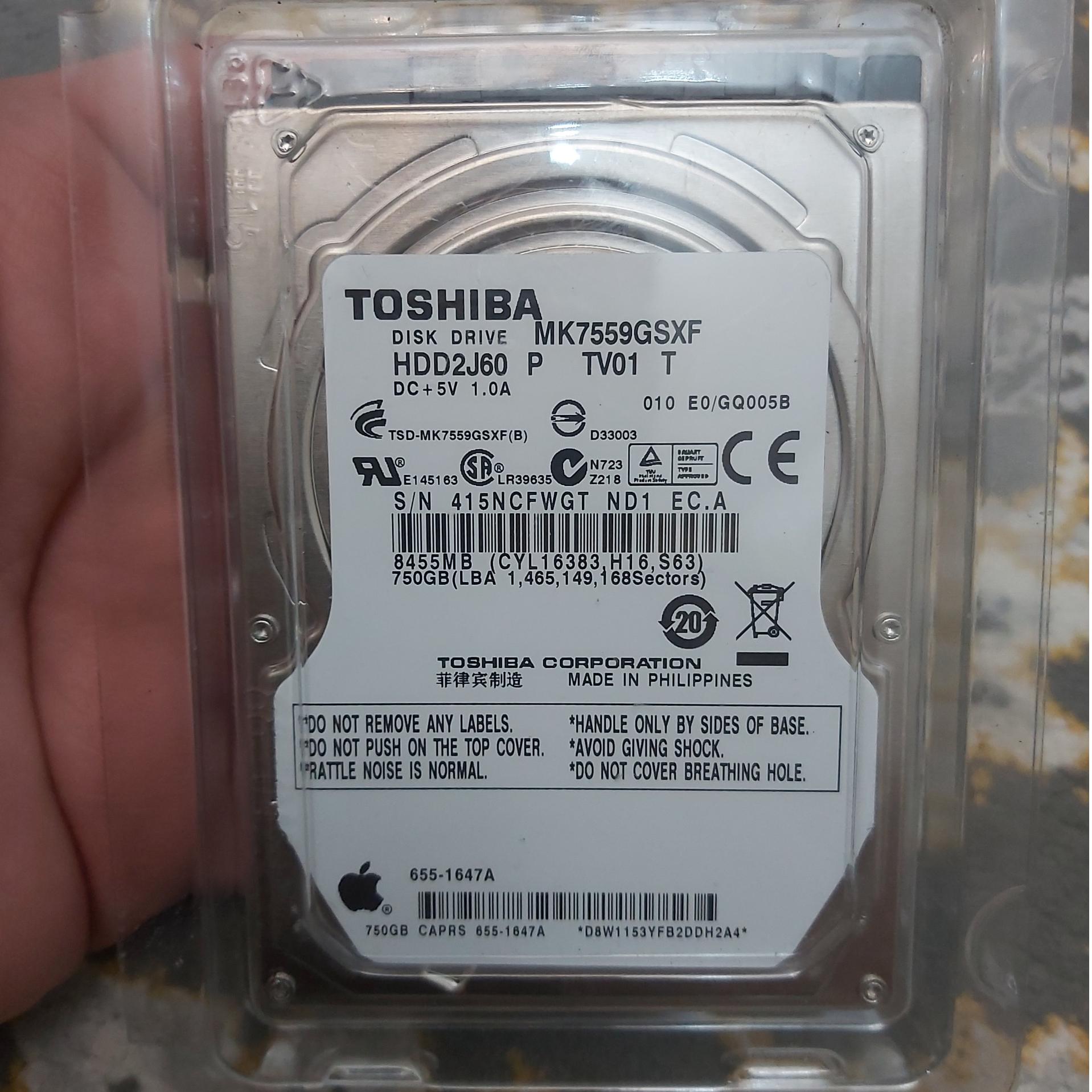 هارد لپ تاپی 750GB سلامت 100 درصد