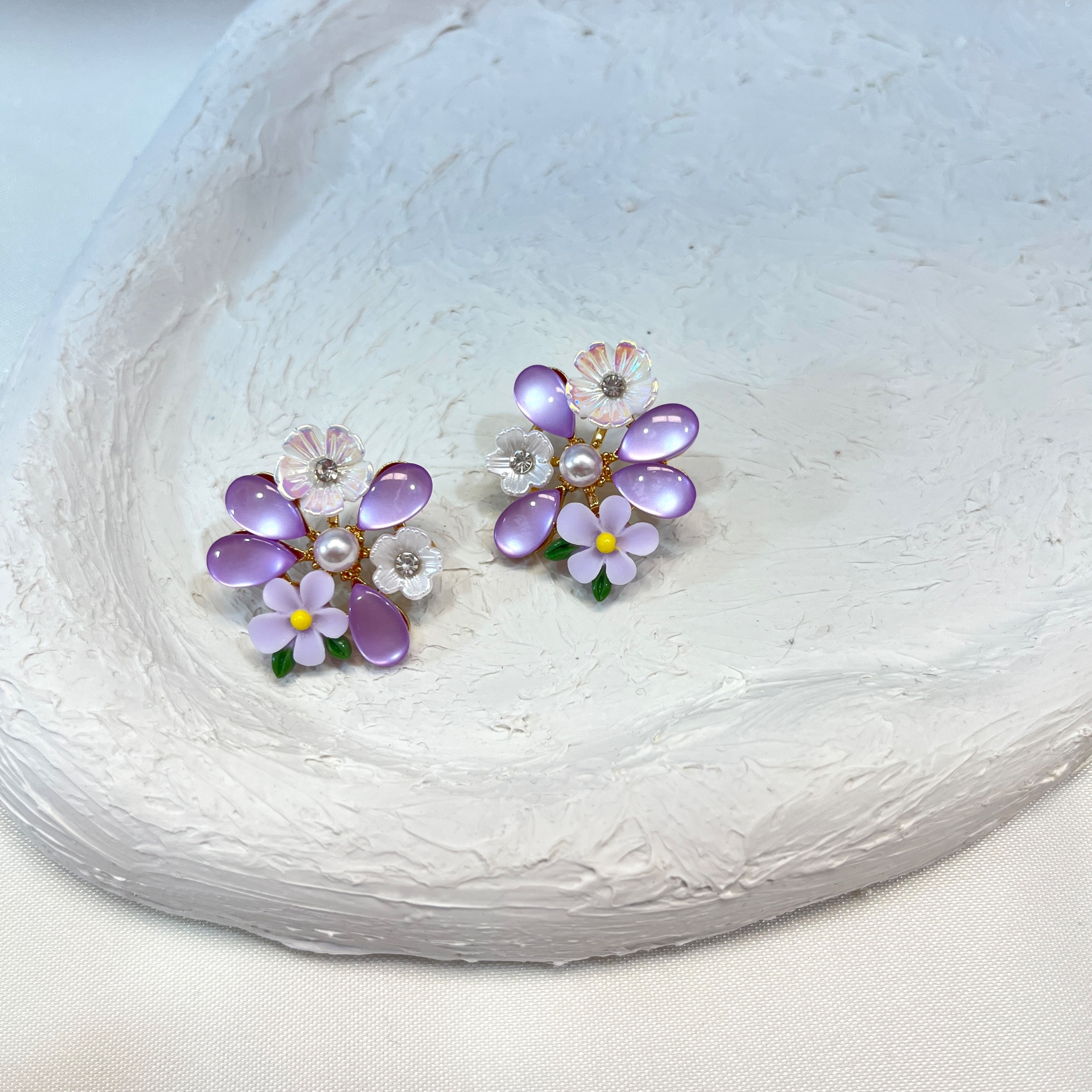 گوشواره یاسی گل