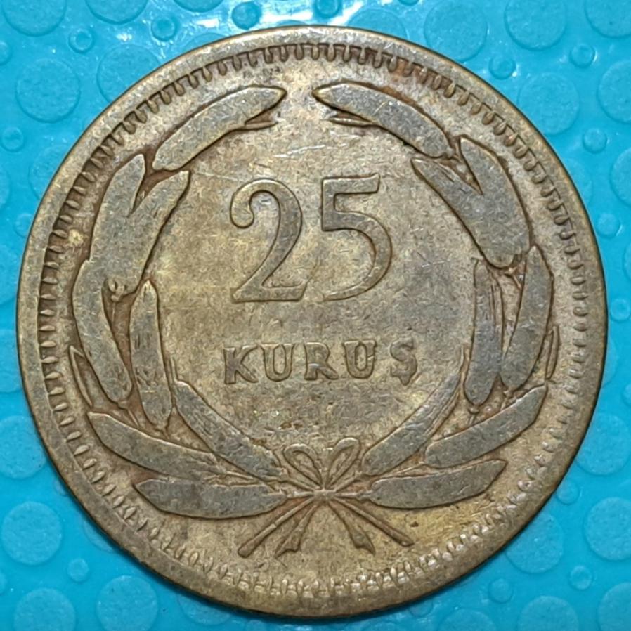 سکه 25 قروش ترکیه سال 1949
