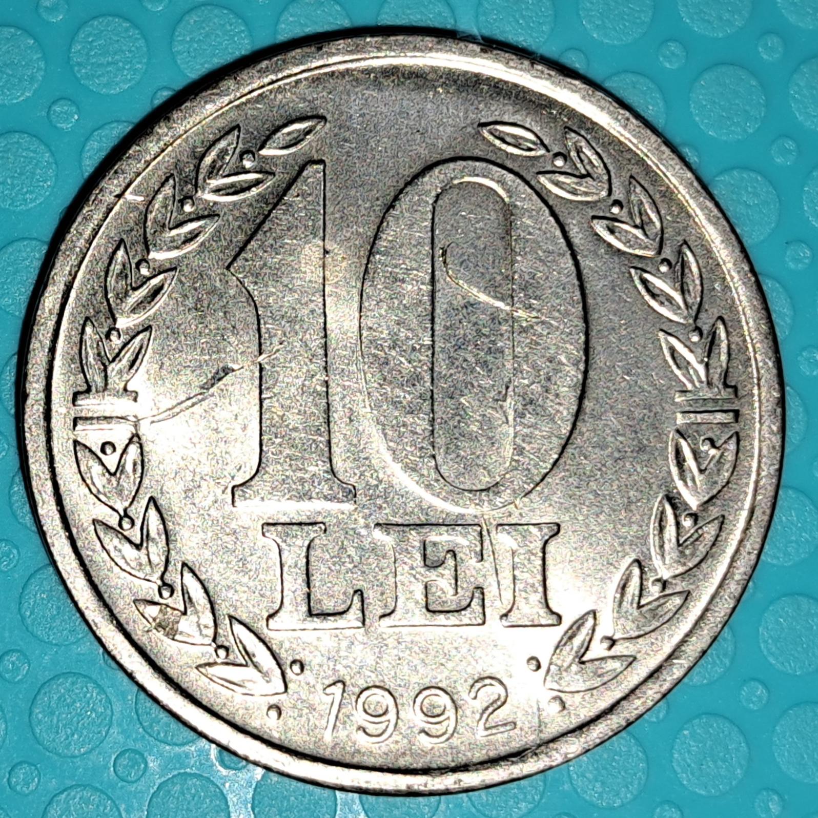 سکه 10 لی رومانی سال 1992