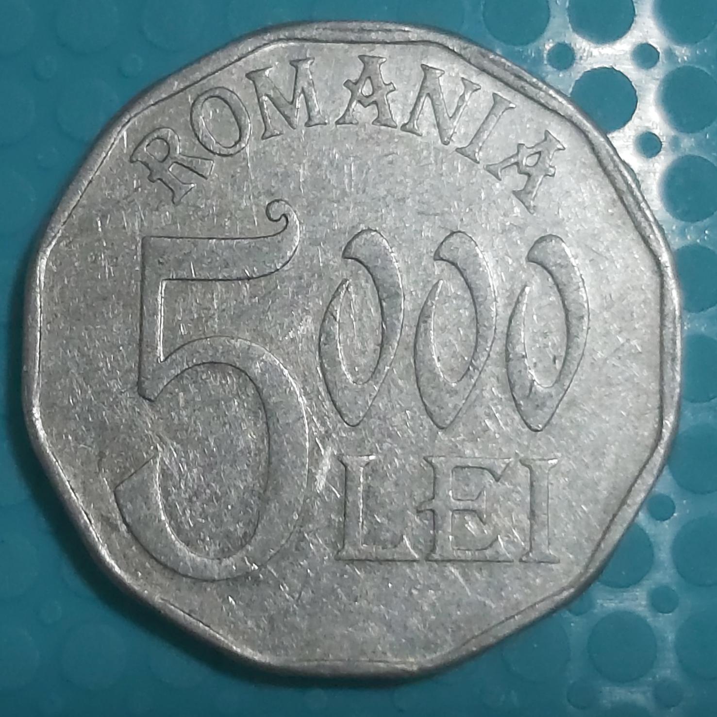 سکه 5000 لی رومانی سال 2002