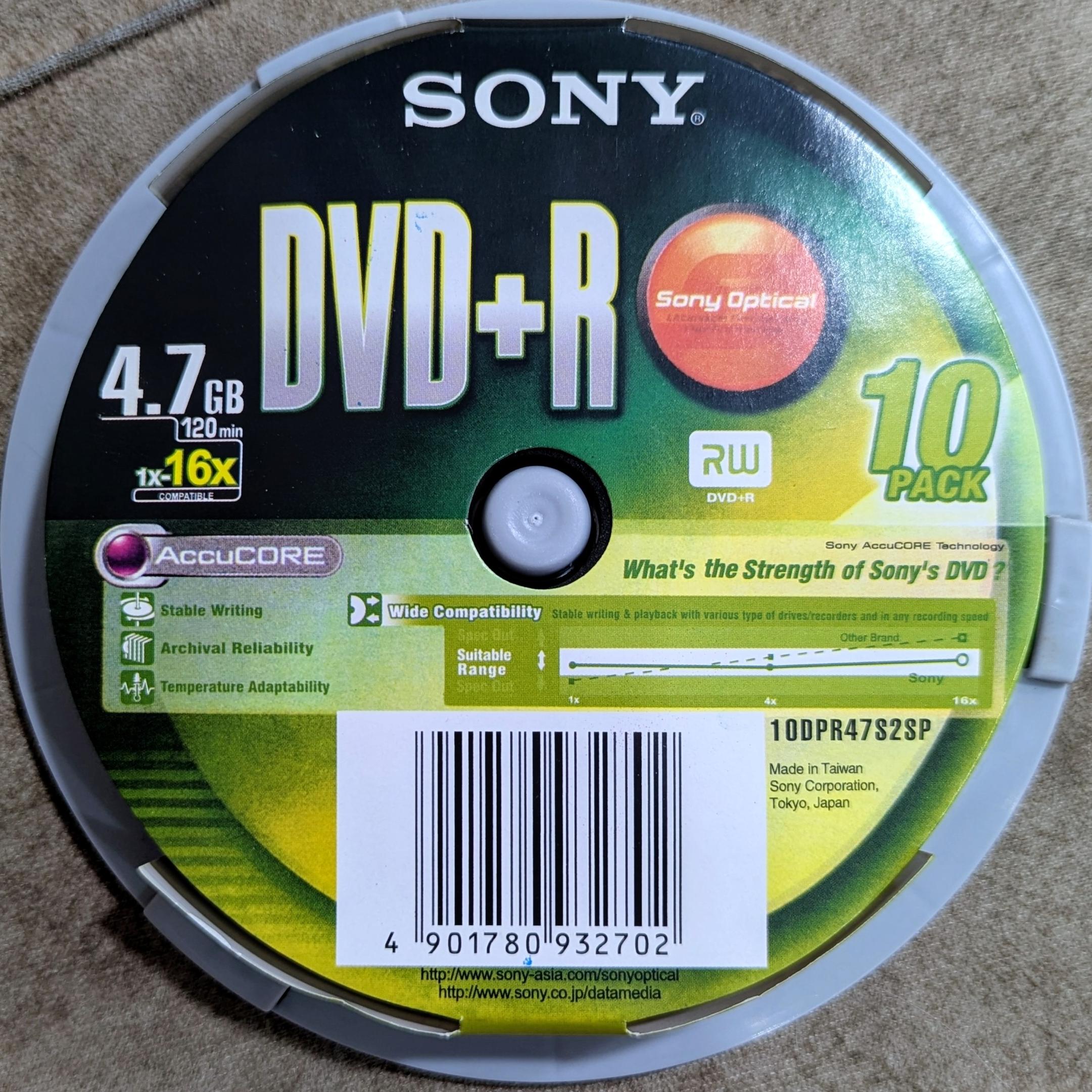دی وی دی خام SONY DVD-R (خواندنی/نوشتنی) 6 تا اصلی