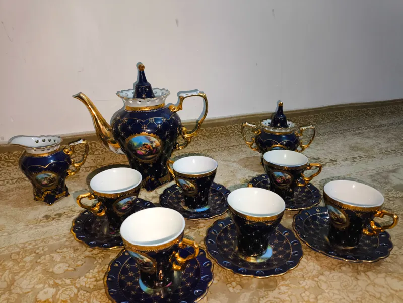 15 پارچه صبحانه خوری لیلی مجنون طلاکوب کمیاب