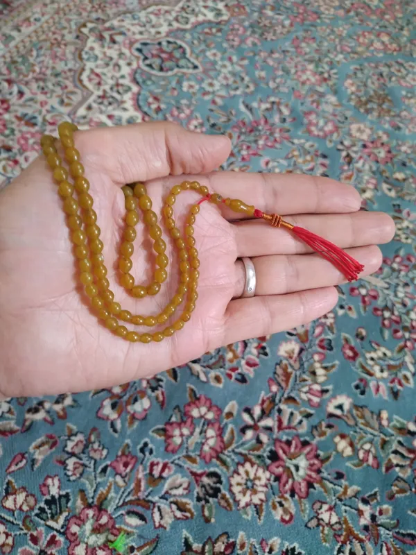 تسبیح شاه مقصود زرد انگوری،زیبا، تاجری ، افغانستان