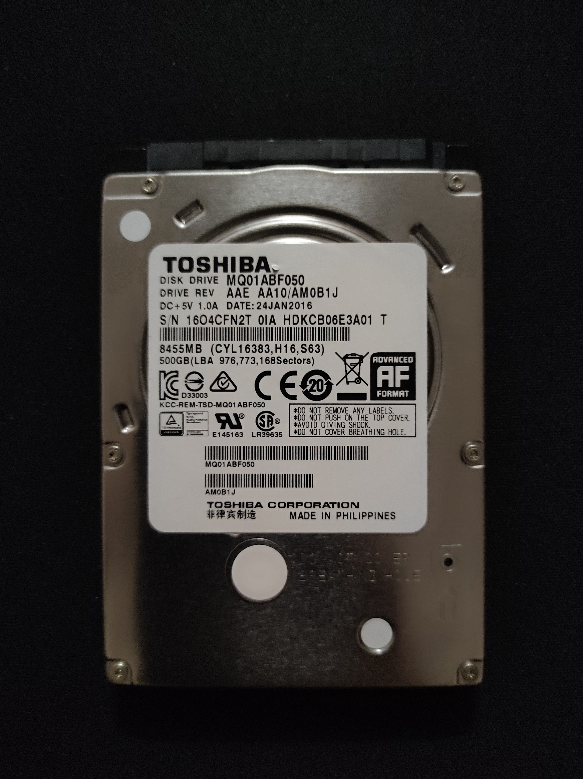 هارد لپ تاپ 500GB توشیبا