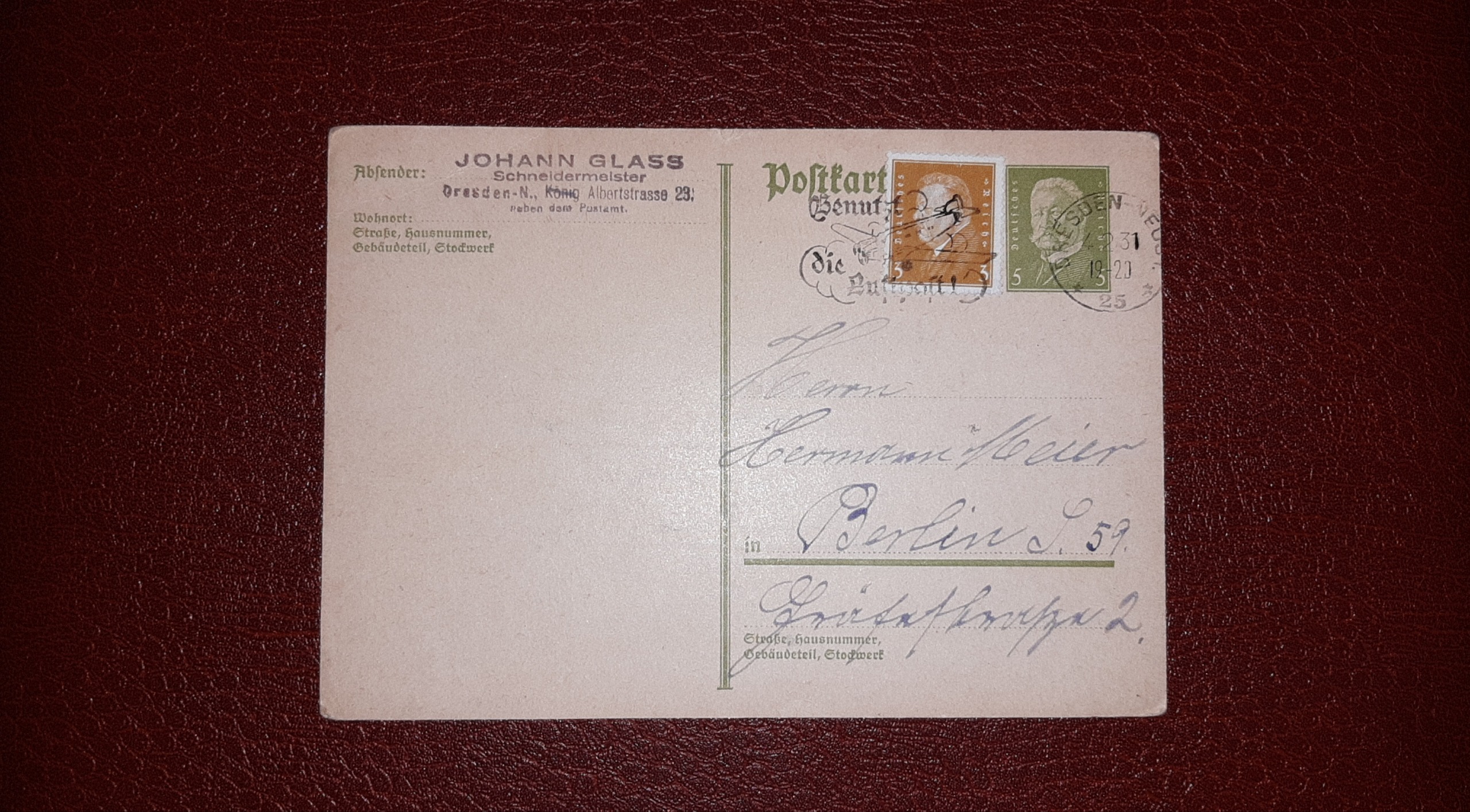 کارت پستال رایش آلمان 1931