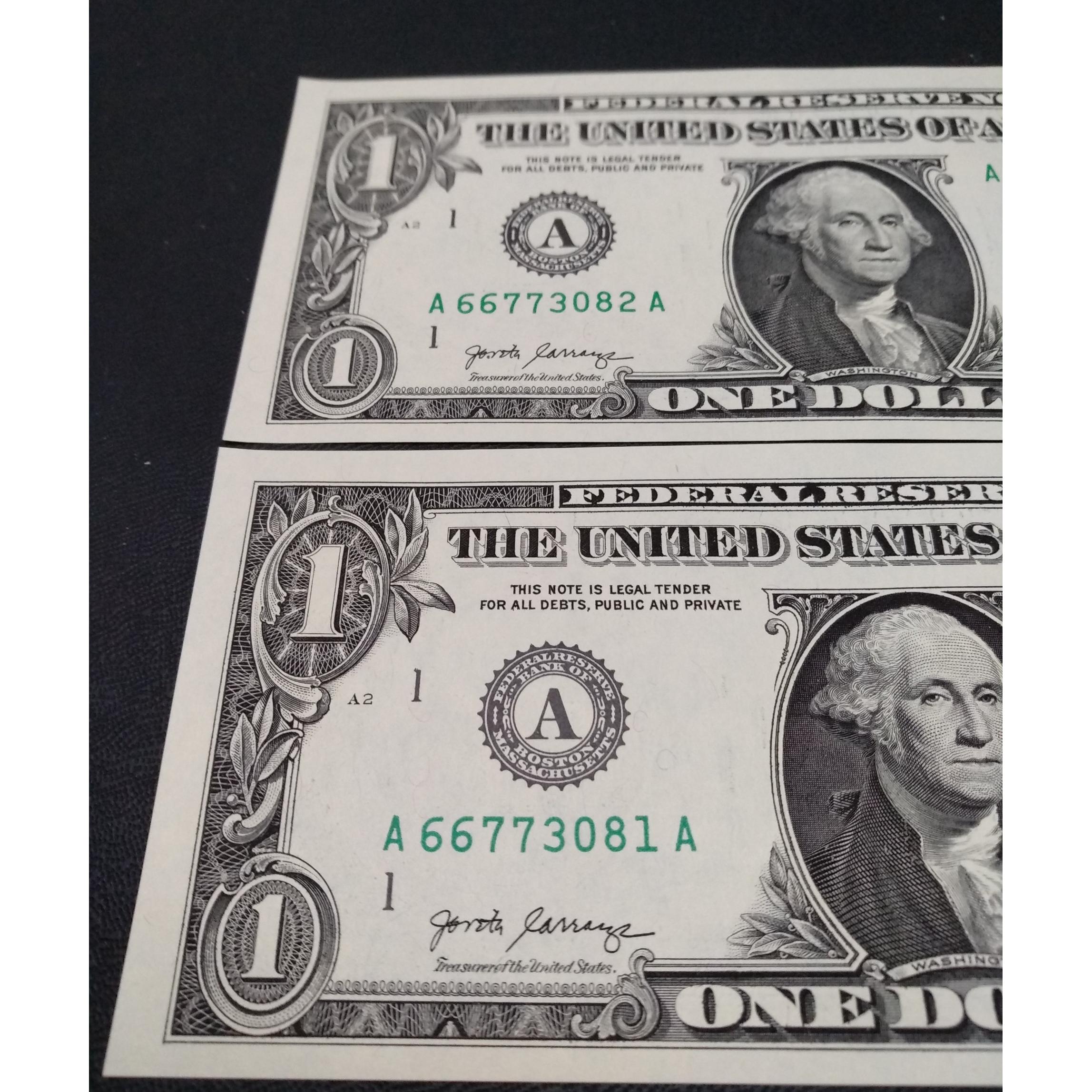 1 جفت 1دلاری سری چاپ کلکسیونی A-A - A