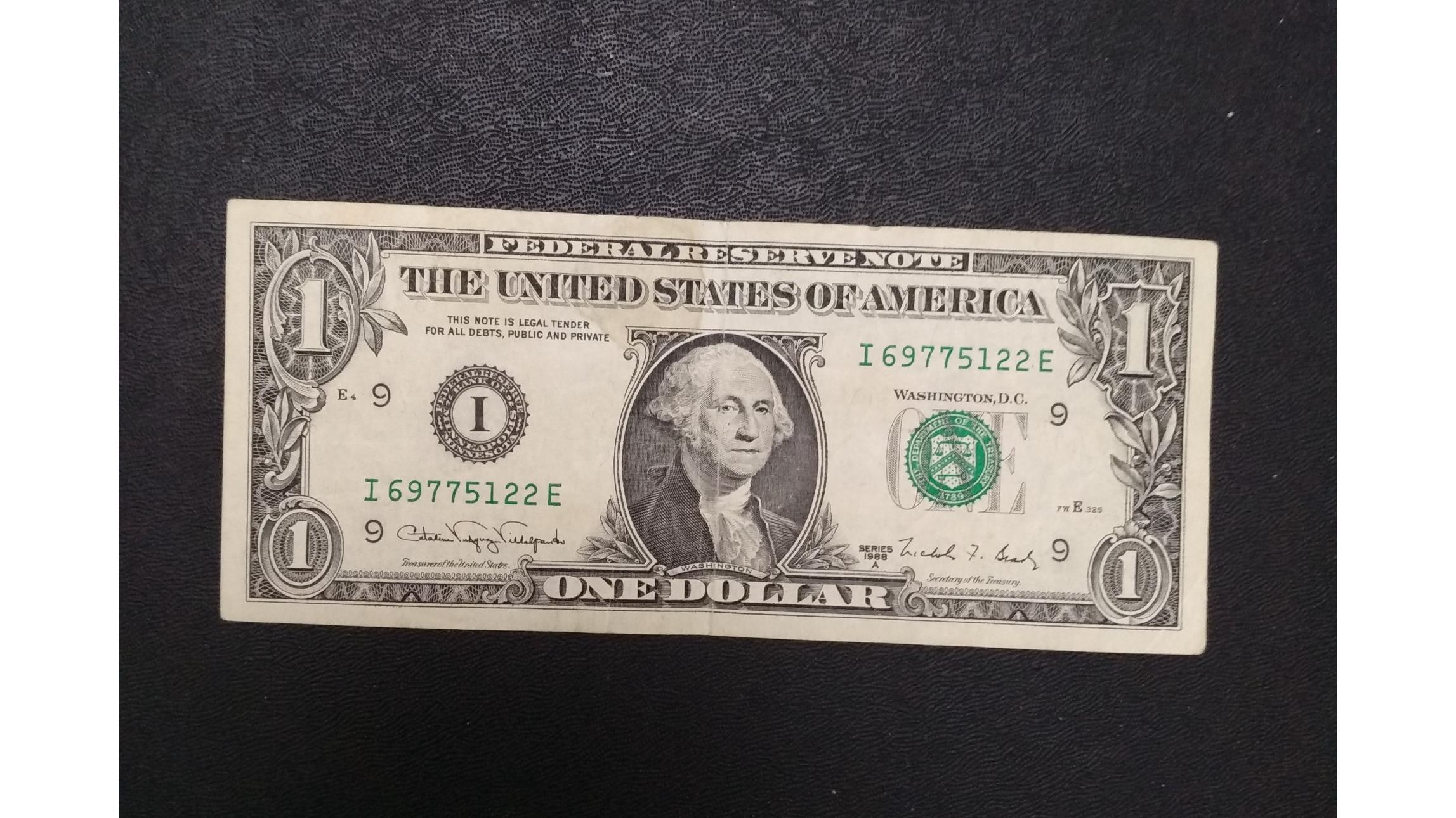 اسکناس 1 دلاری کمیاب و کلکسیونی 1988 میلادی