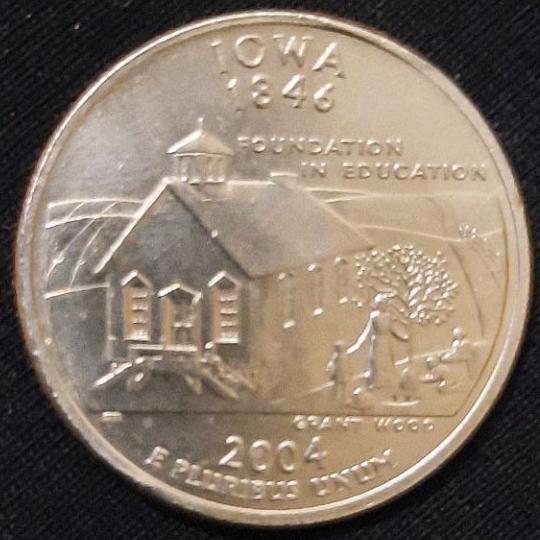 سکه25سنت یادبودی امریکا ایالتی آیواکمیاب2004P
