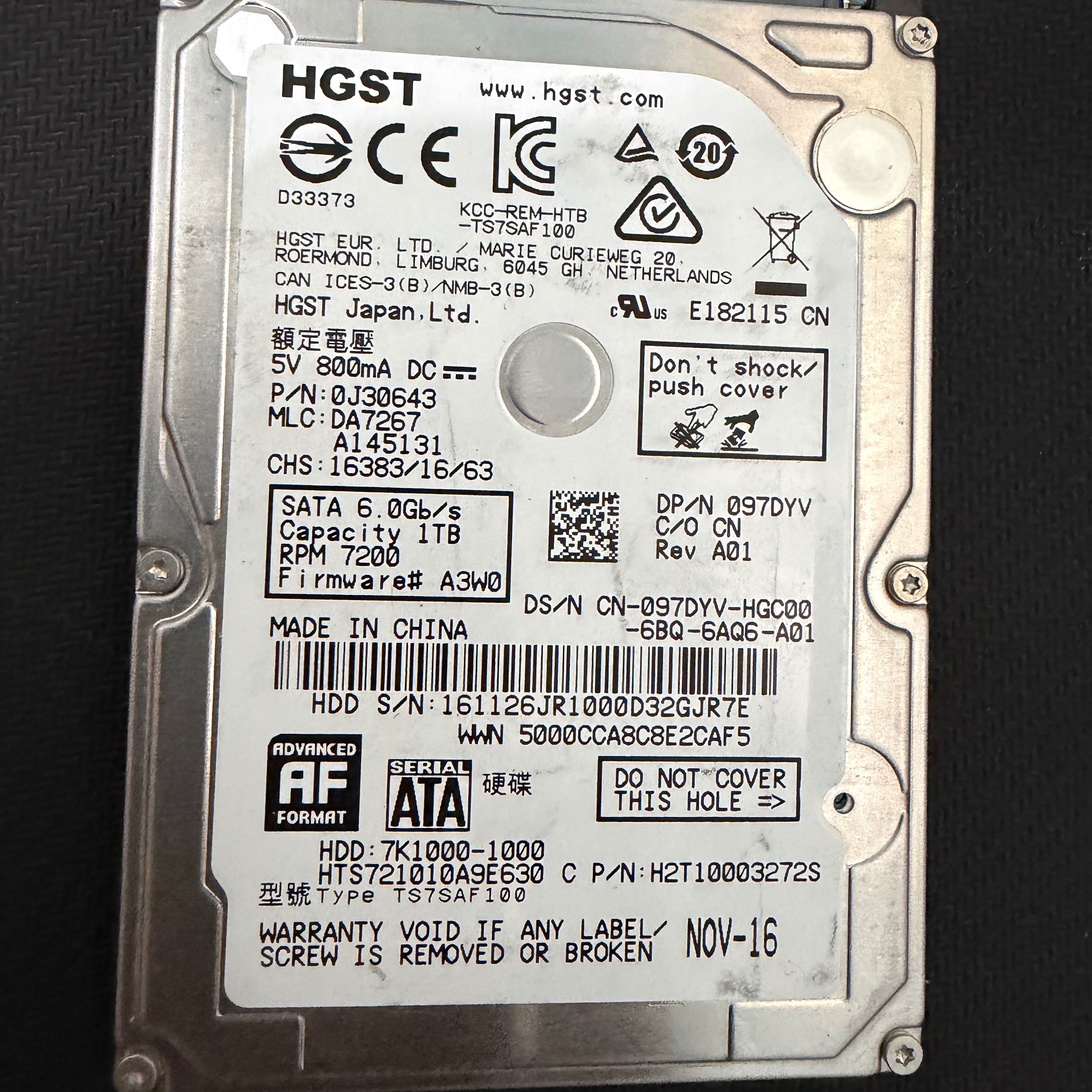 هارد یک ترابایت HGST