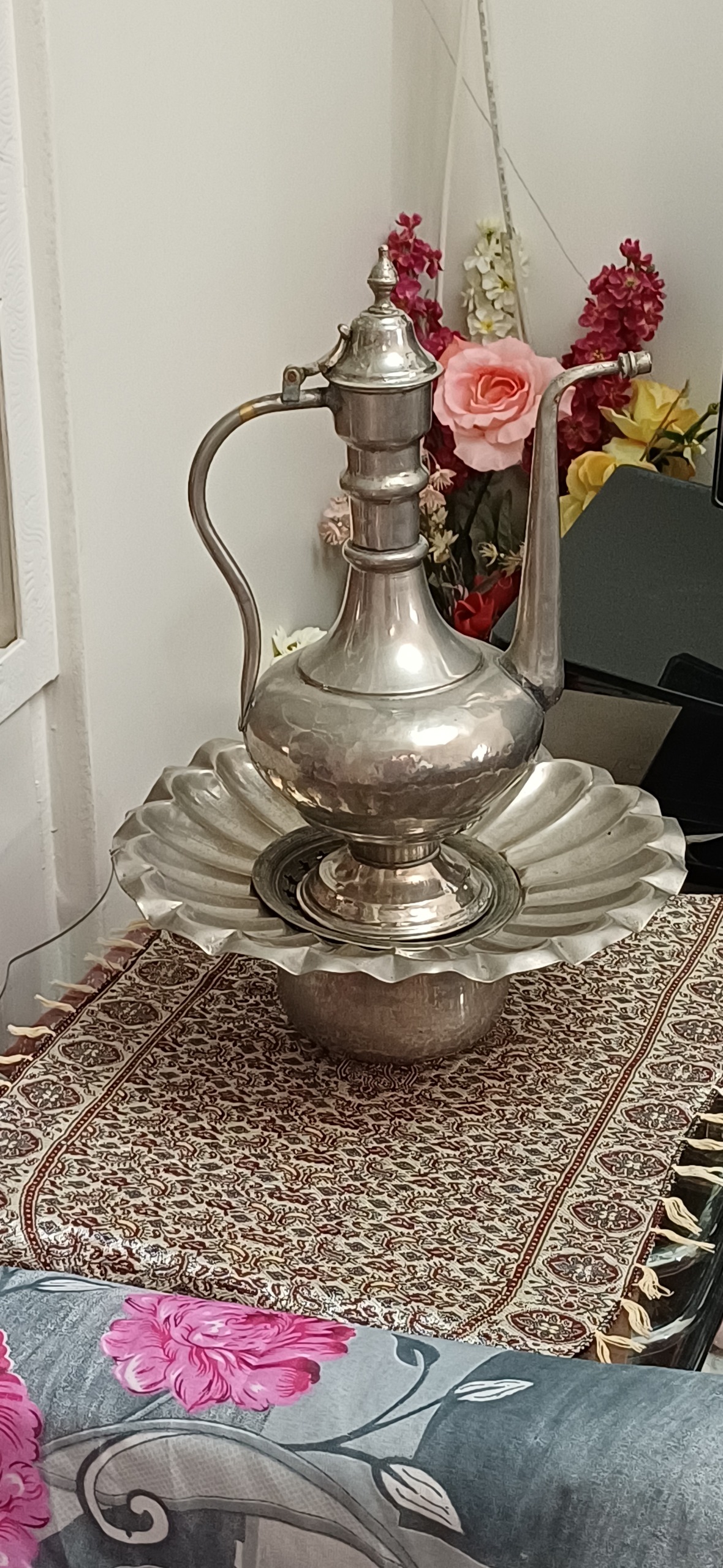 یک دست آفتابه لگن قدیمی عتیقه ایرانی،برنجی