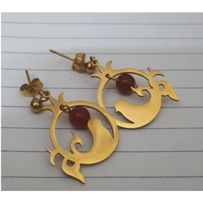 گوشوار انار رنگ ثابت
