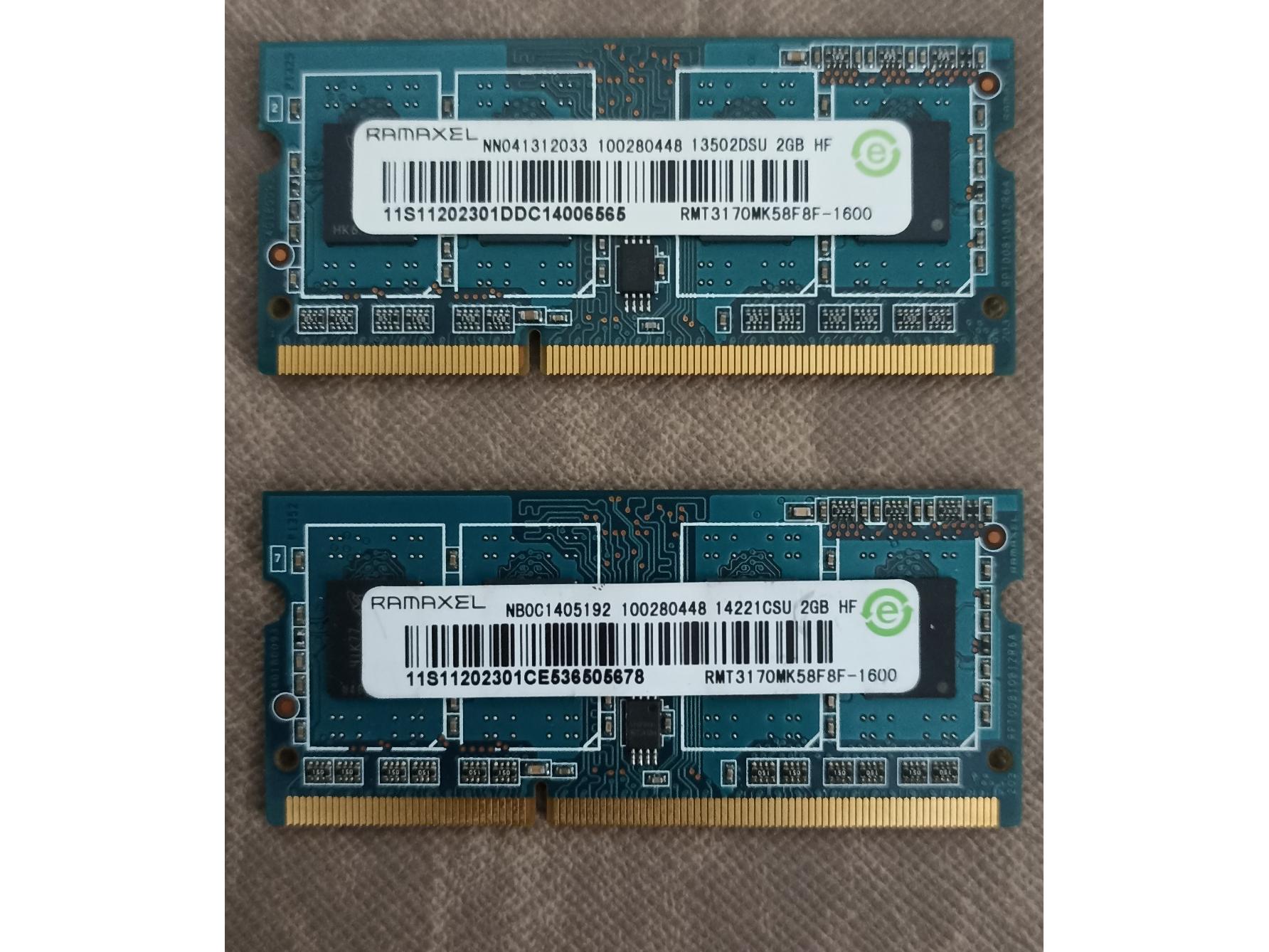 رم (1600)2gb DDR3L 12800 برند ramaxel سالم