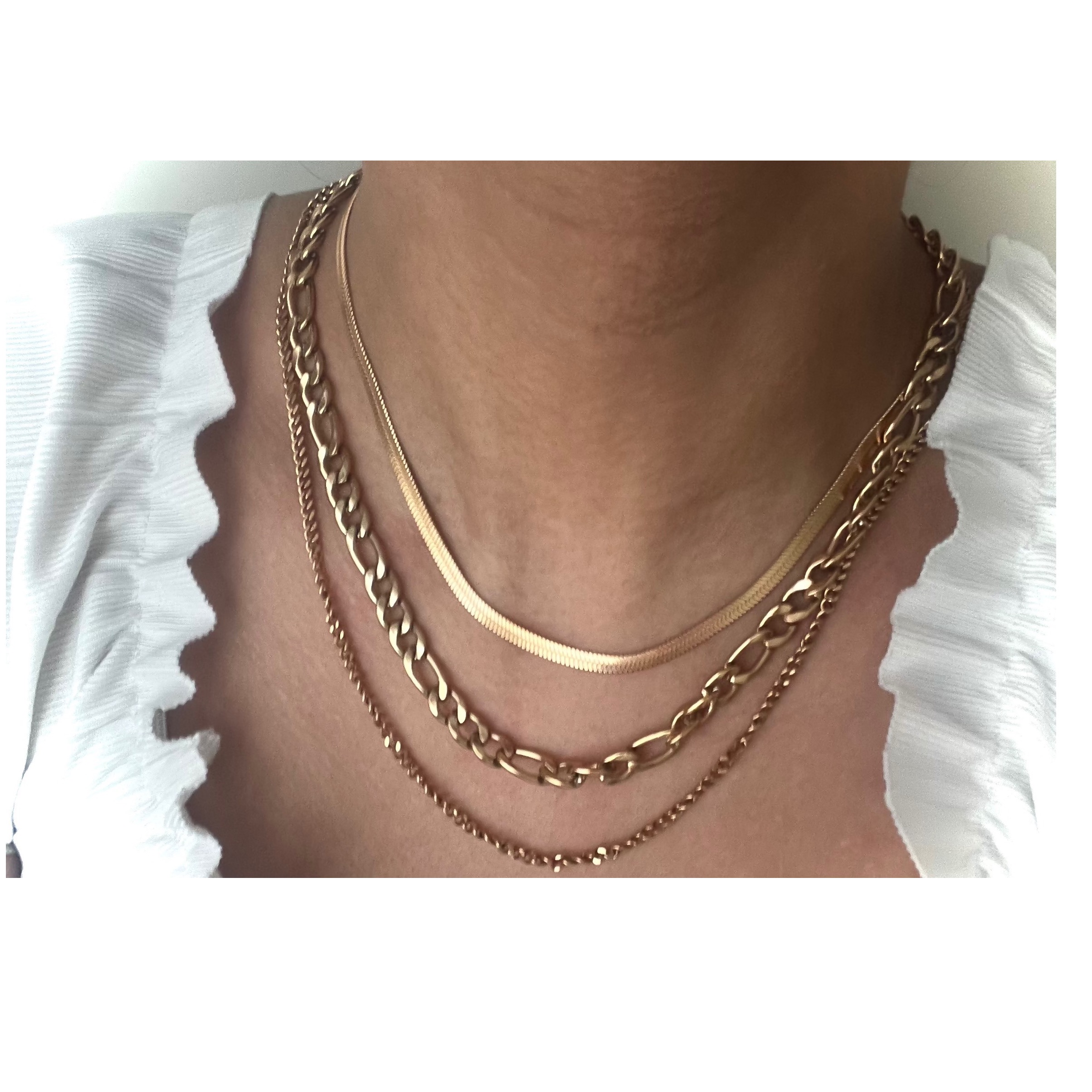گردنبند سه رج استیل