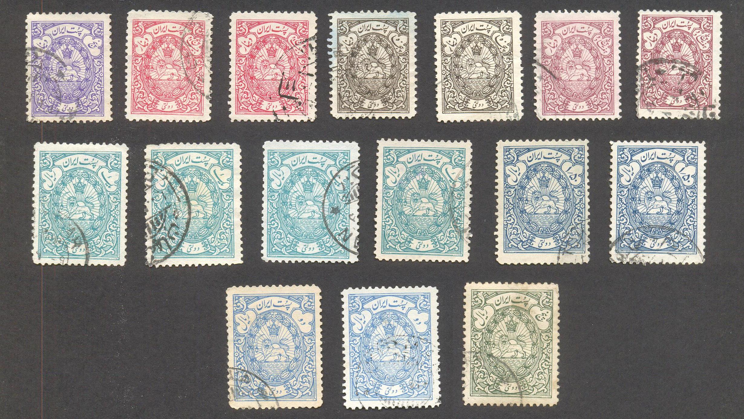 تعداد 16 عدد تمبر دولتی رضاشاه