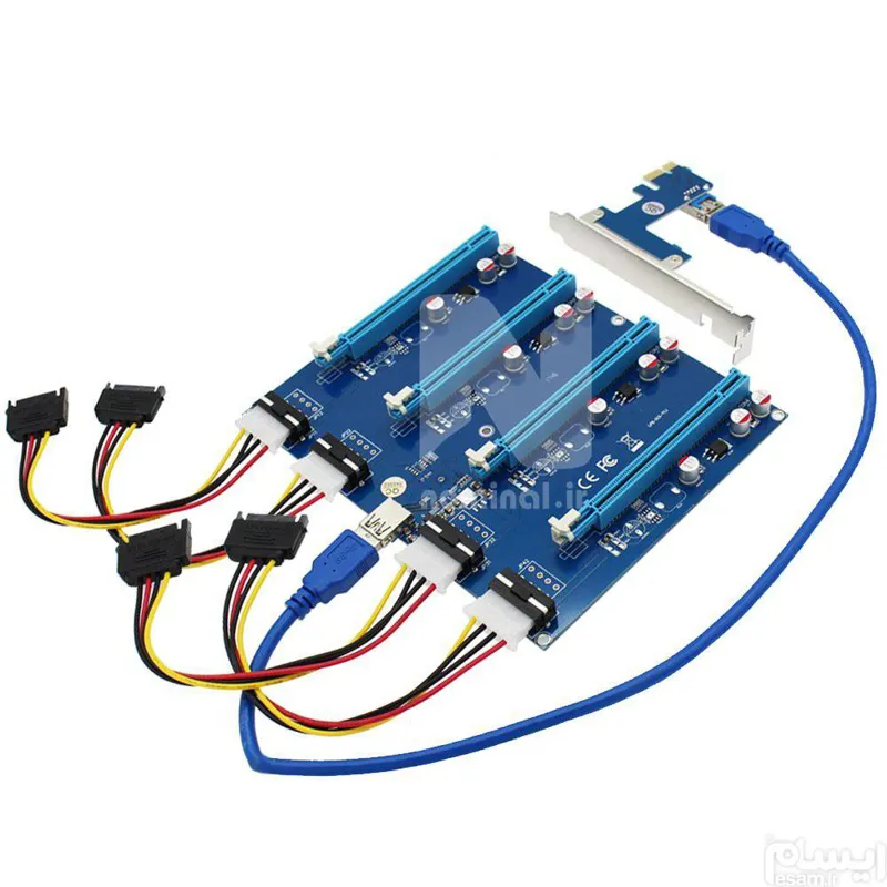 مبدل رایزر pci express به 16x چهار پورت