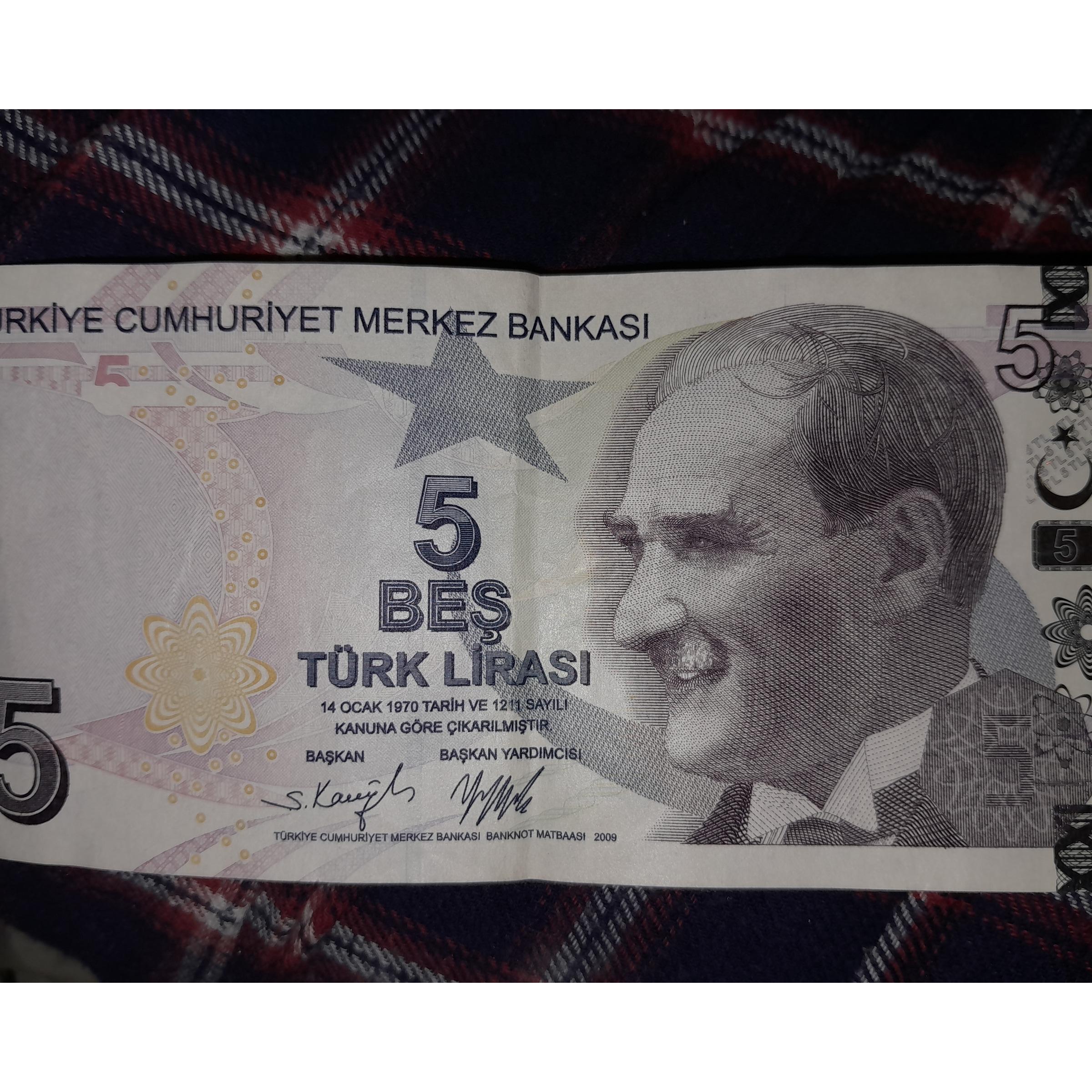 اسکناس 5لیر ترکیه