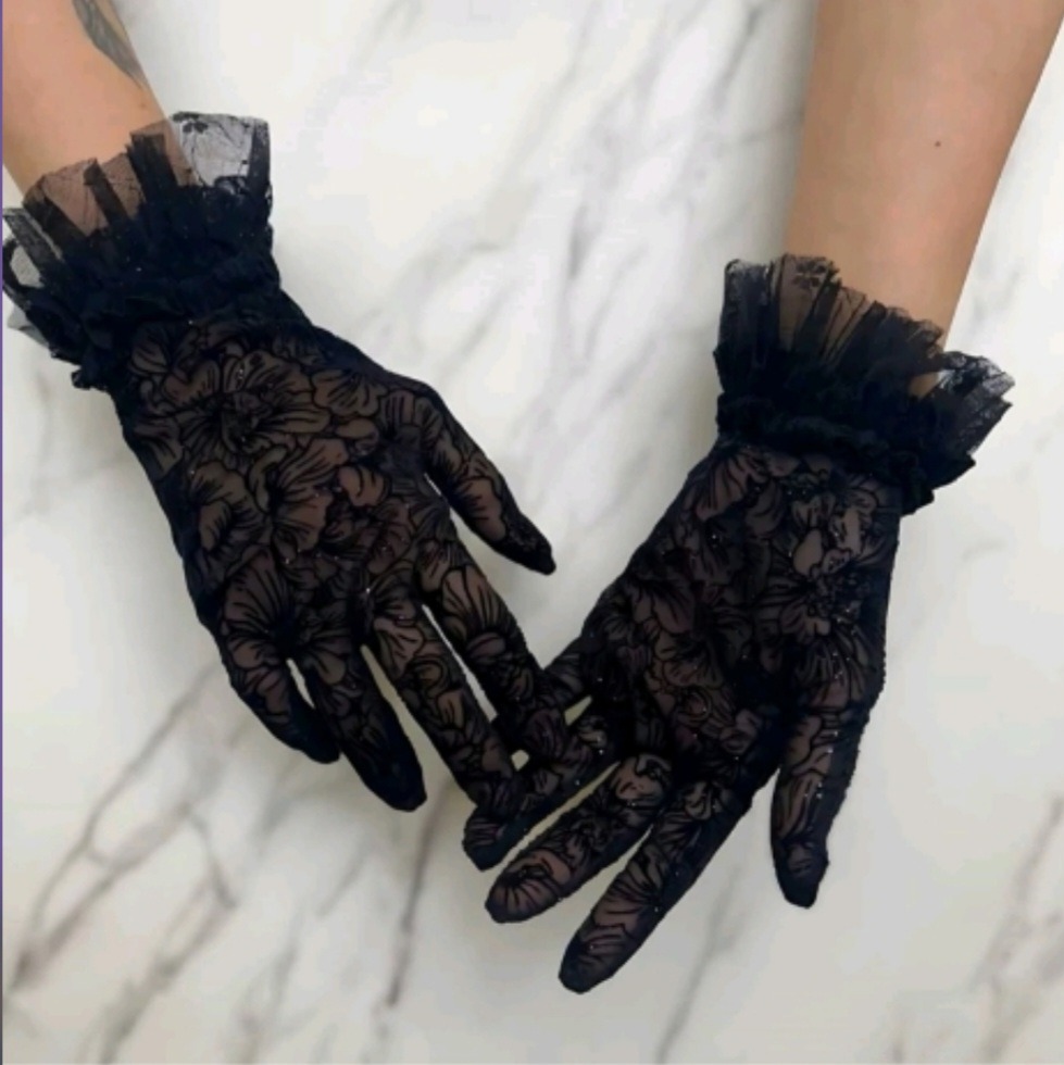 دستکش توری / دستکش گیپوری / دستکش مشکی