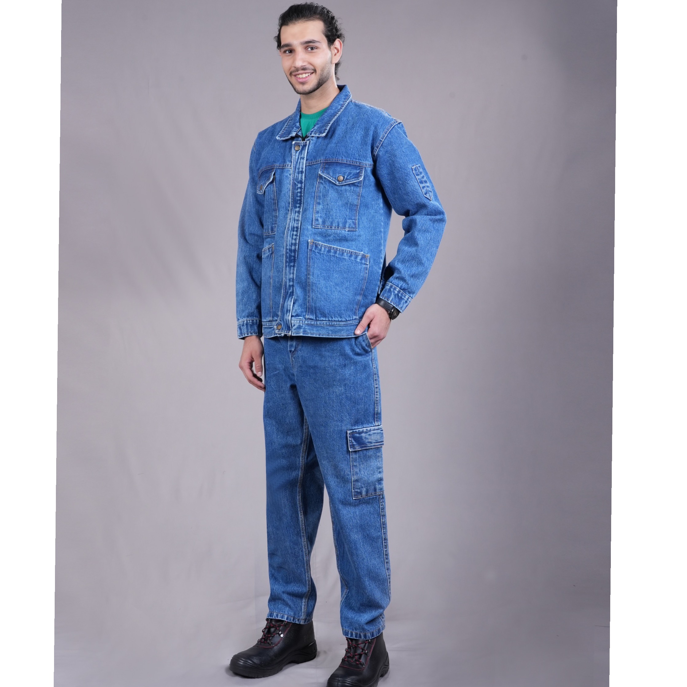 کاپشن و شلوار کار جین طرح سام وورک