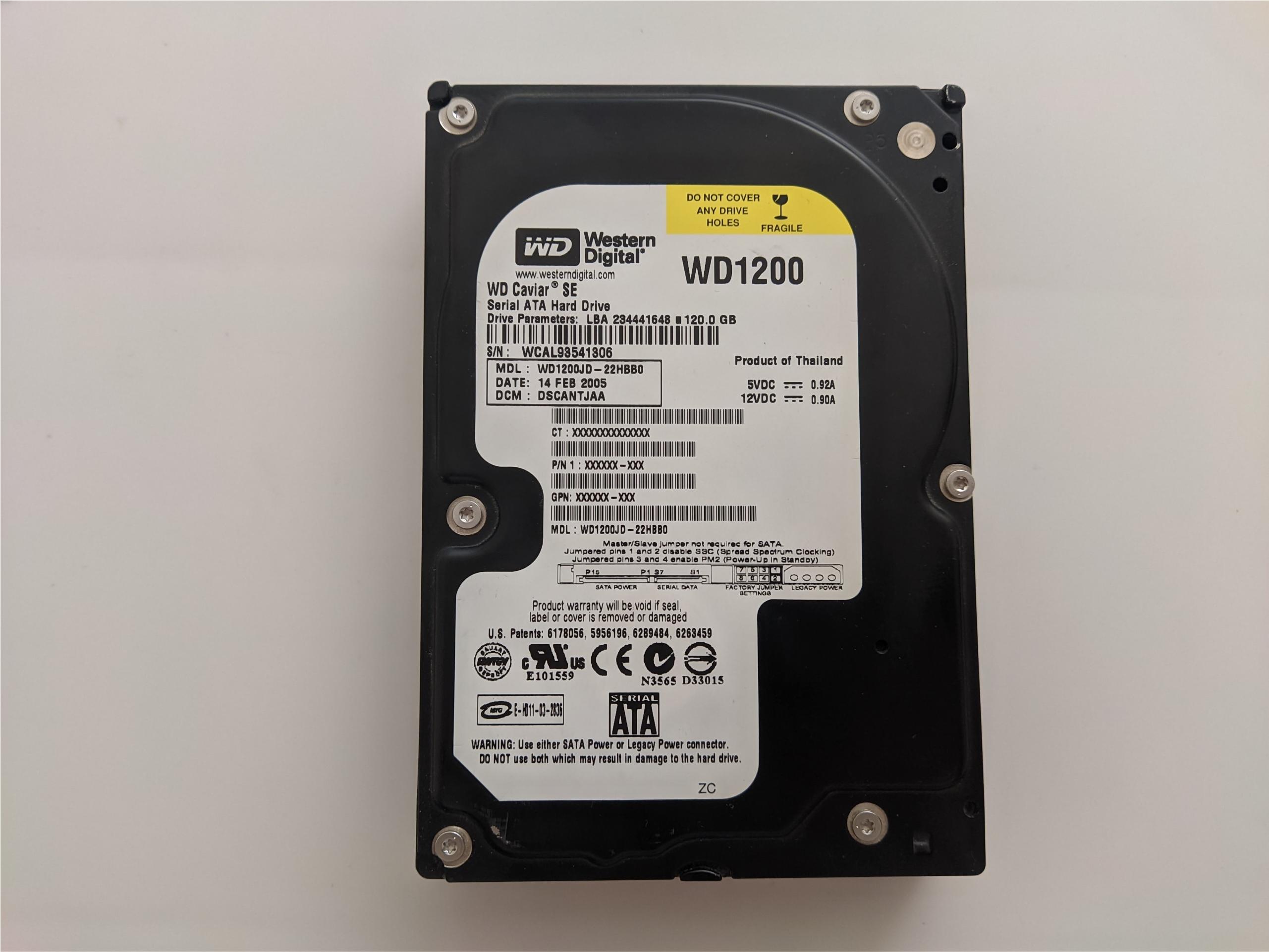 هارد 120 گیگابایت وسترن دیجیتال SATA