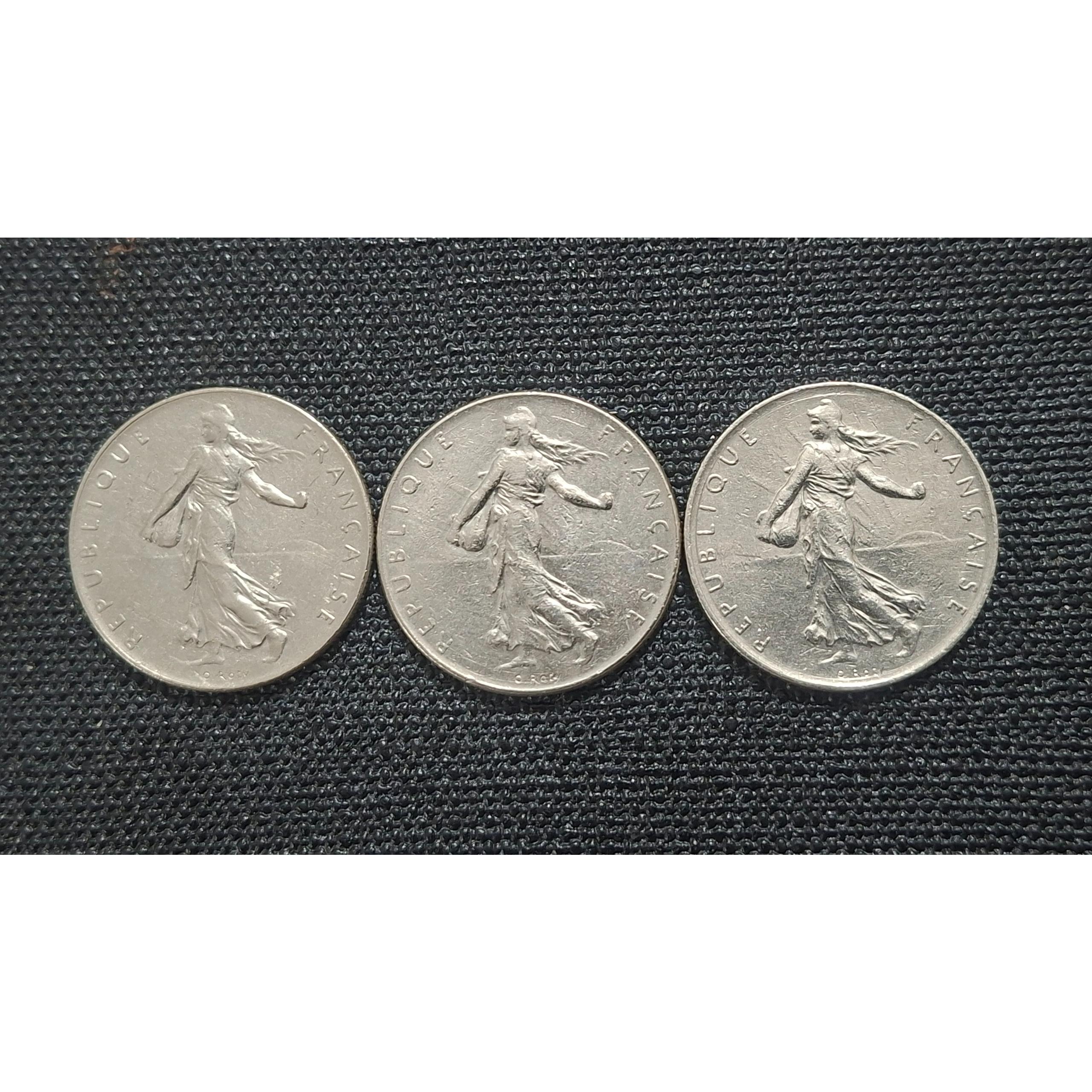 سری سکه 1 فرانک فرانسه . 1976 . 1977 . 1978
