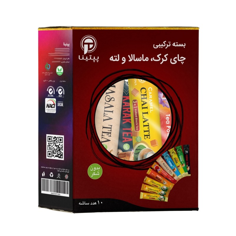 بسته ترکیبی چای کرک، ماسالا، لته بدون قند 10 عددی