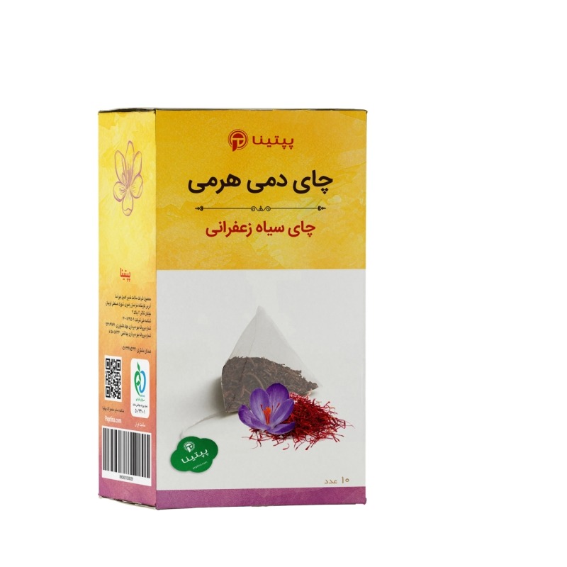 چای سیاه دمی هرمی زعفرانی پپتینا بسته 10 عددی