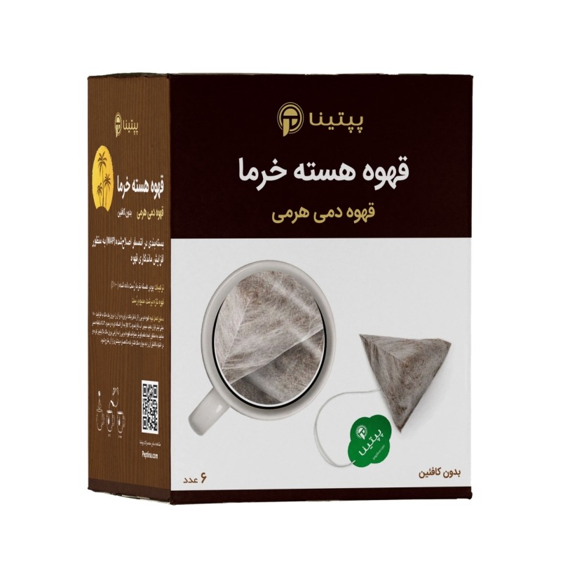قهوه دمی هرمی هسته خرما پپتینا جعبه 6 عددی