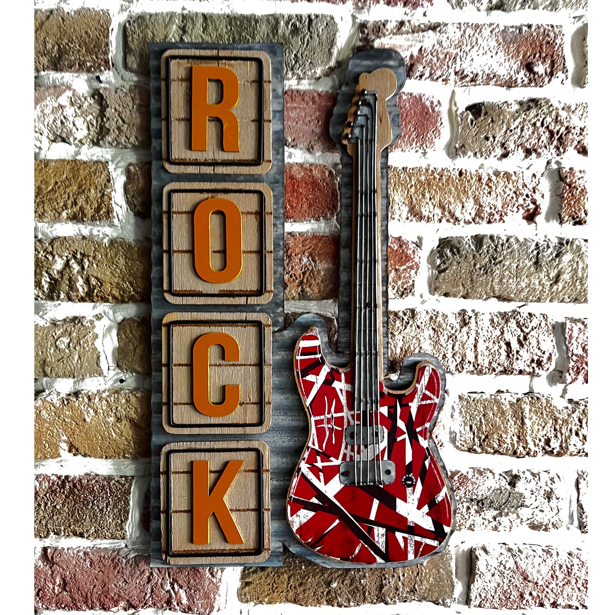 تابلو پلاک فلزی و چوبی (Rock)