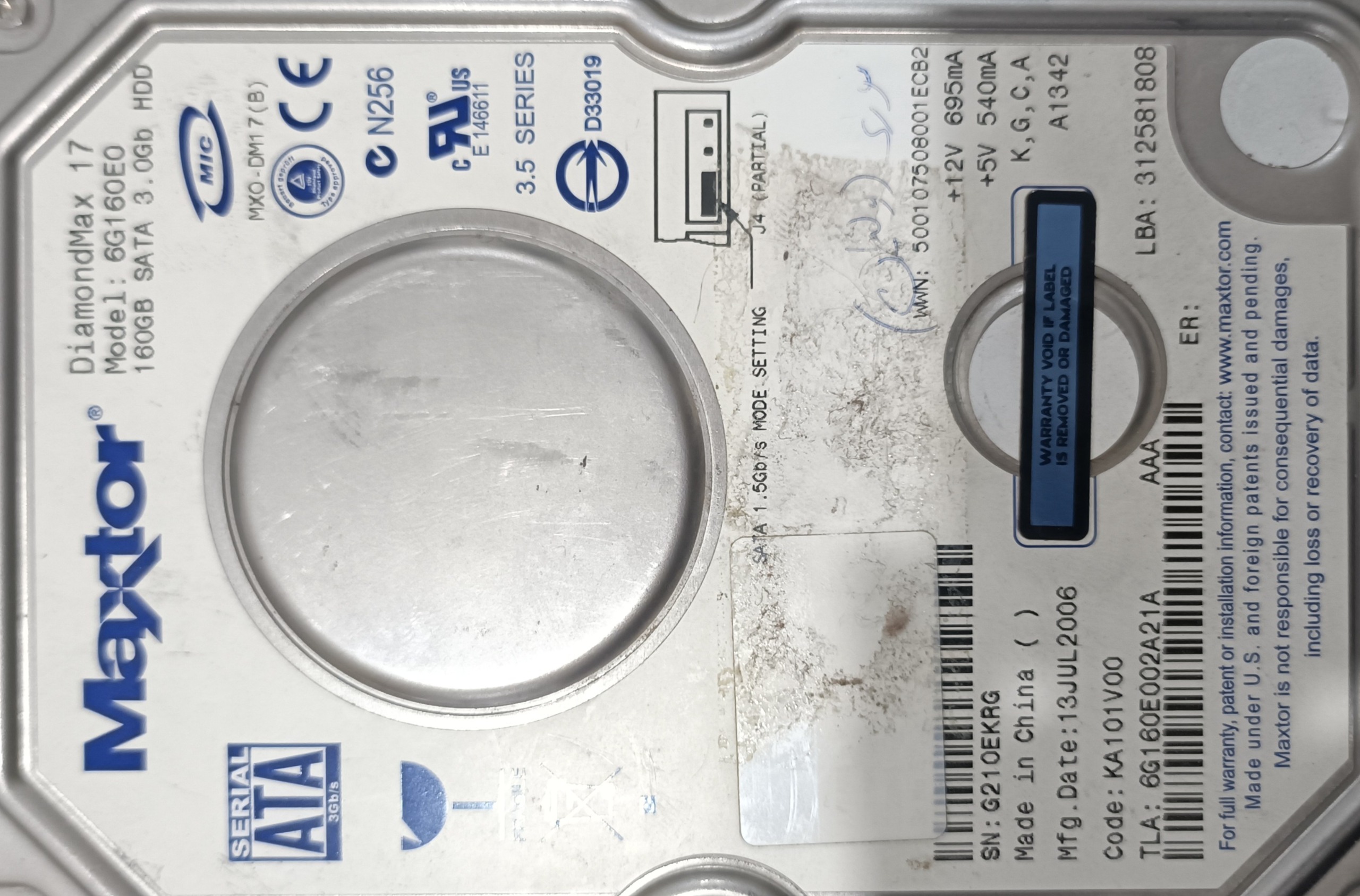 هارد 160 گیگ 258 روز کار
