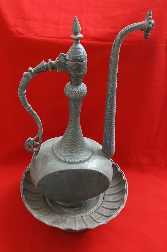 آفتابه لگن مسی الماس تراش لب کنگره