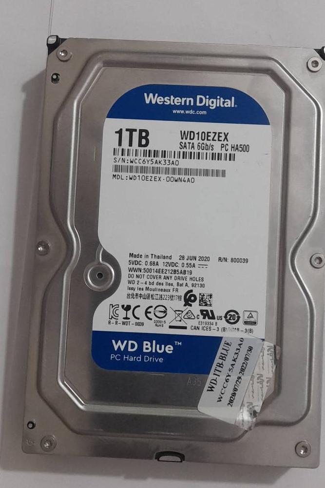 هارد WD 1TB تست شده 100درصد سالم