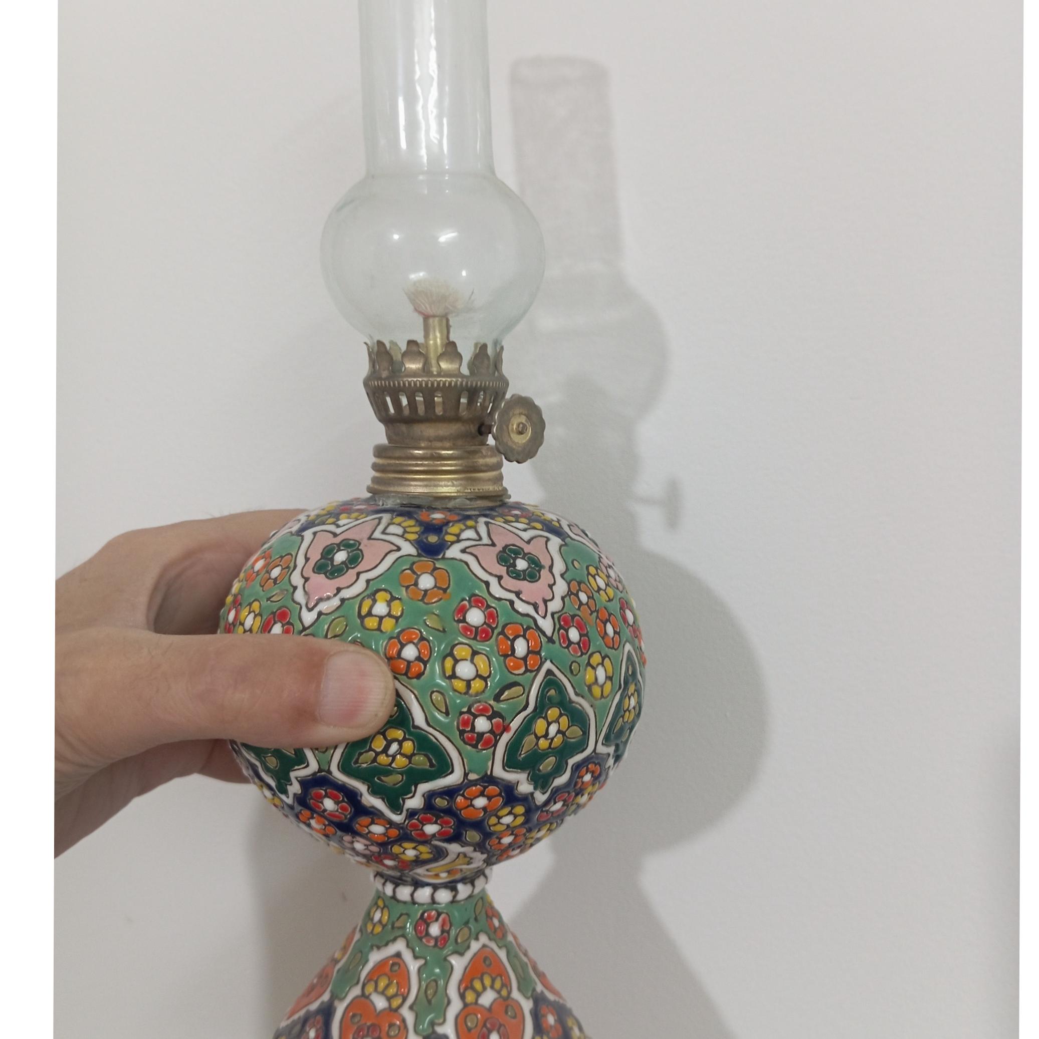 چراغ گرد سوز مینا کاری