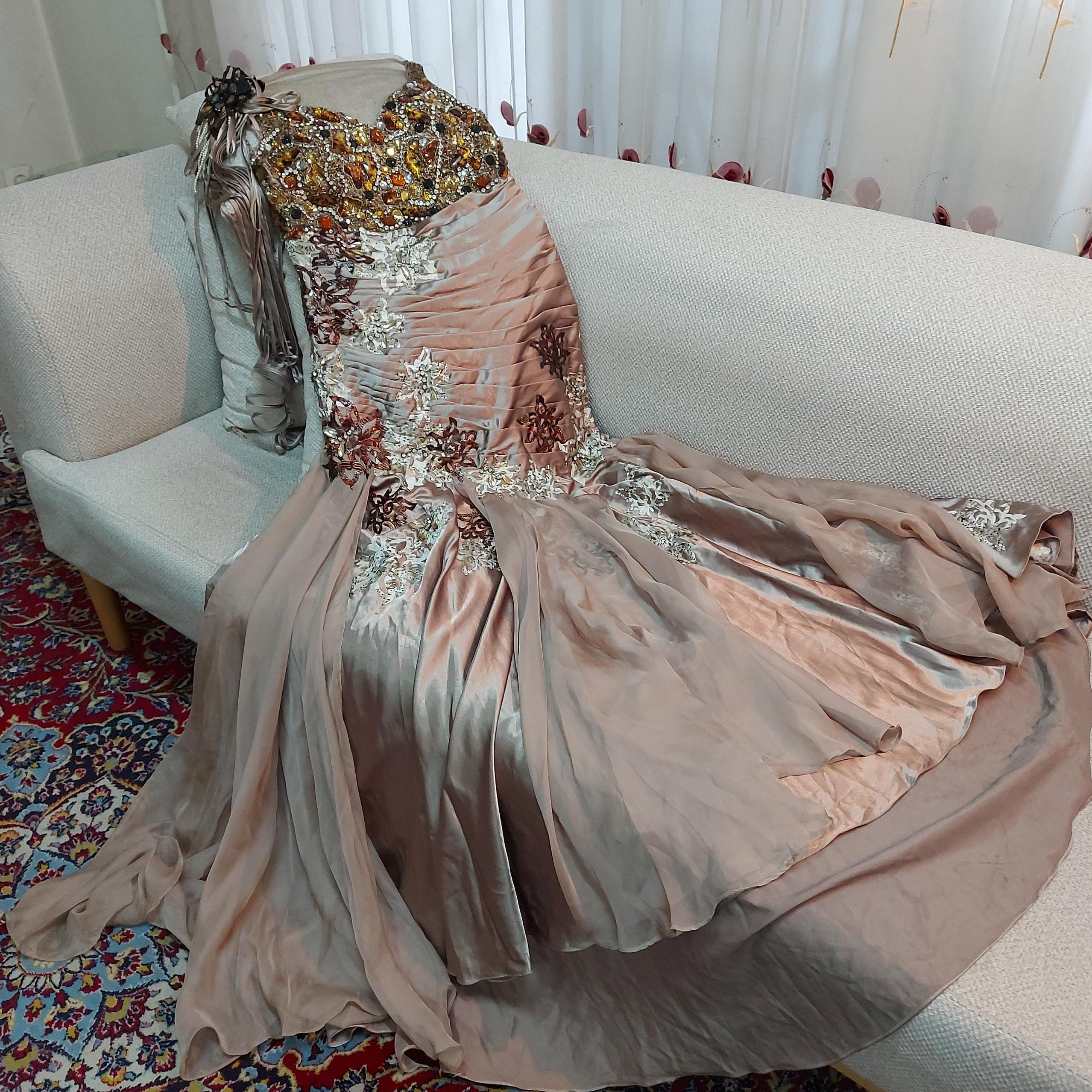 پیراهن مجلسی نسکافه ای