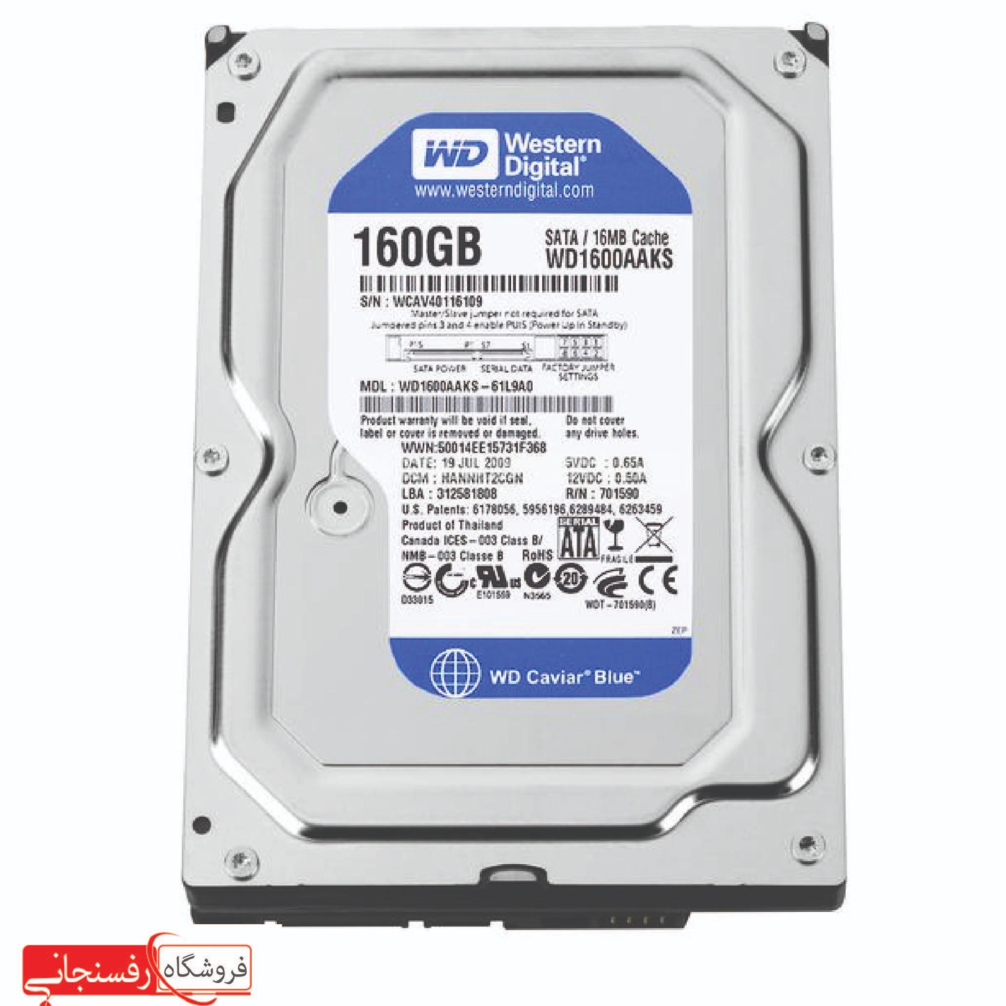 هارد 160 گیگابایت وسترن wd 160g sata لیبل