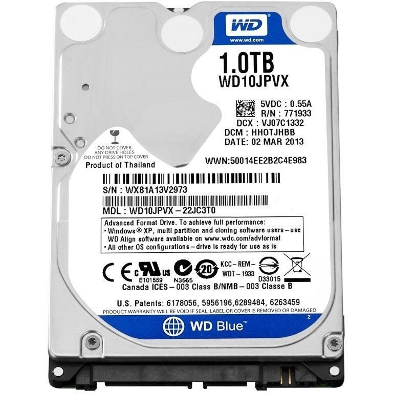 هارد یک ترابایت لپ تاپ وسترن wd 1TB blue