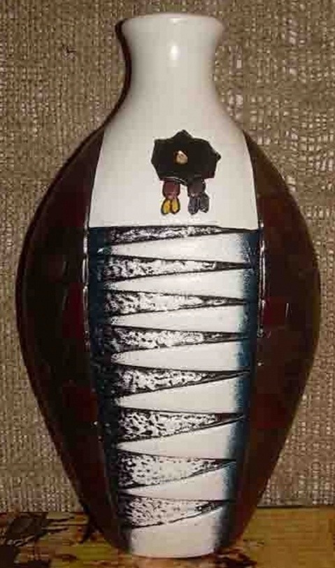 گلدان سرامیکی نقاشی شده وارداتی دکوری