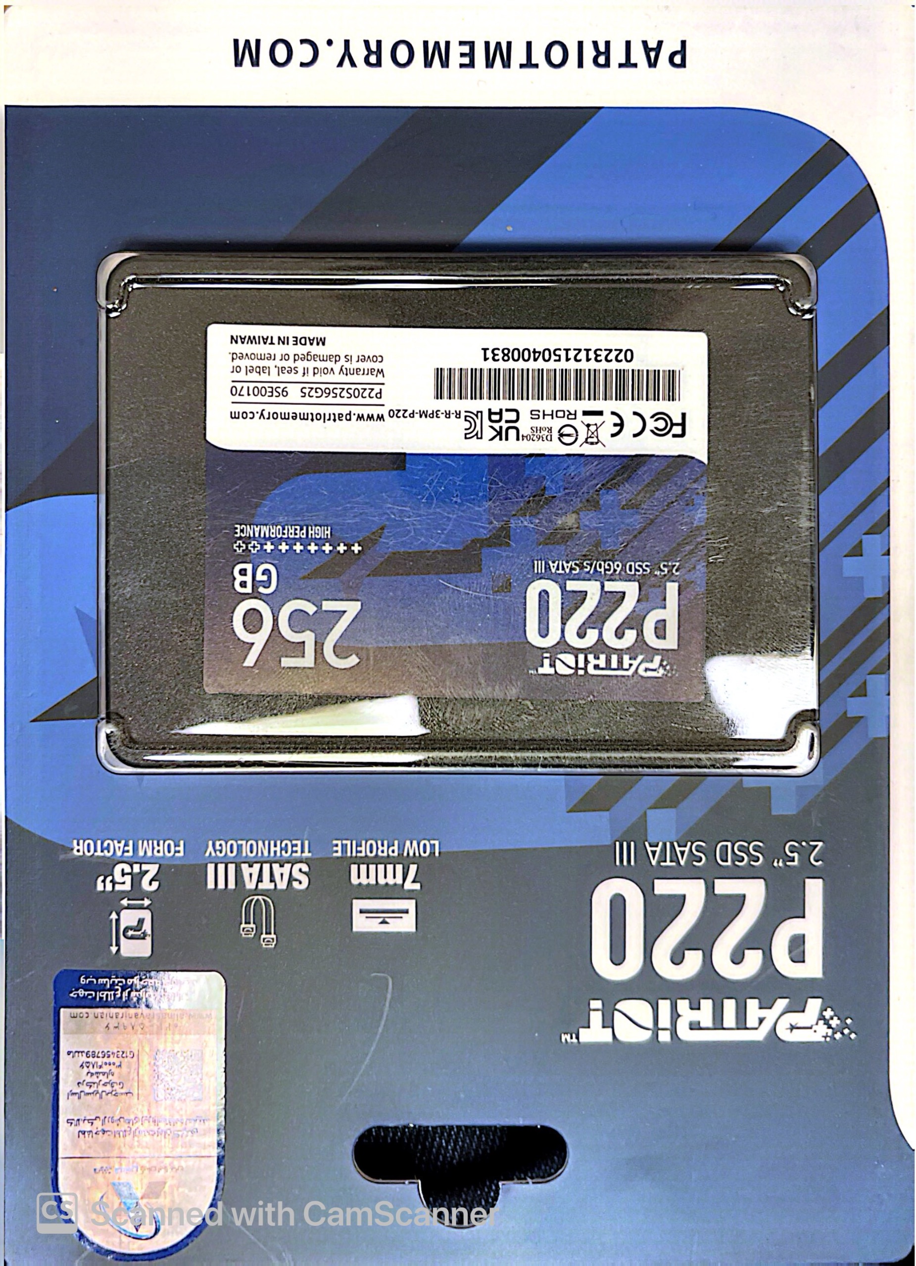 هارد SSD ظرفیت 256 ساتا 3 با گارانتی