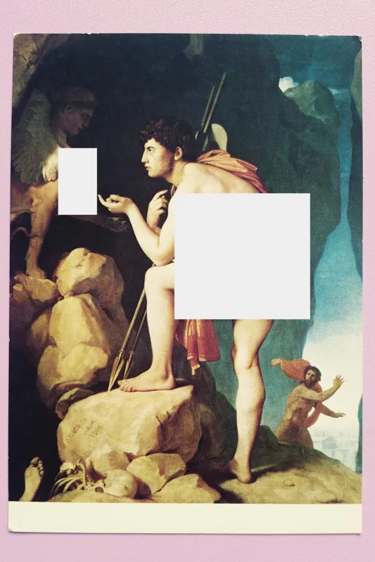 کارت پستال قدیمی با تصویر نقاشی اثر ژان اگوست