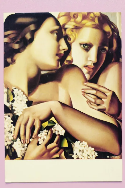 کارت پستال قدیمی تصویر نقاشی اثر تامارا دِ لمپیکا