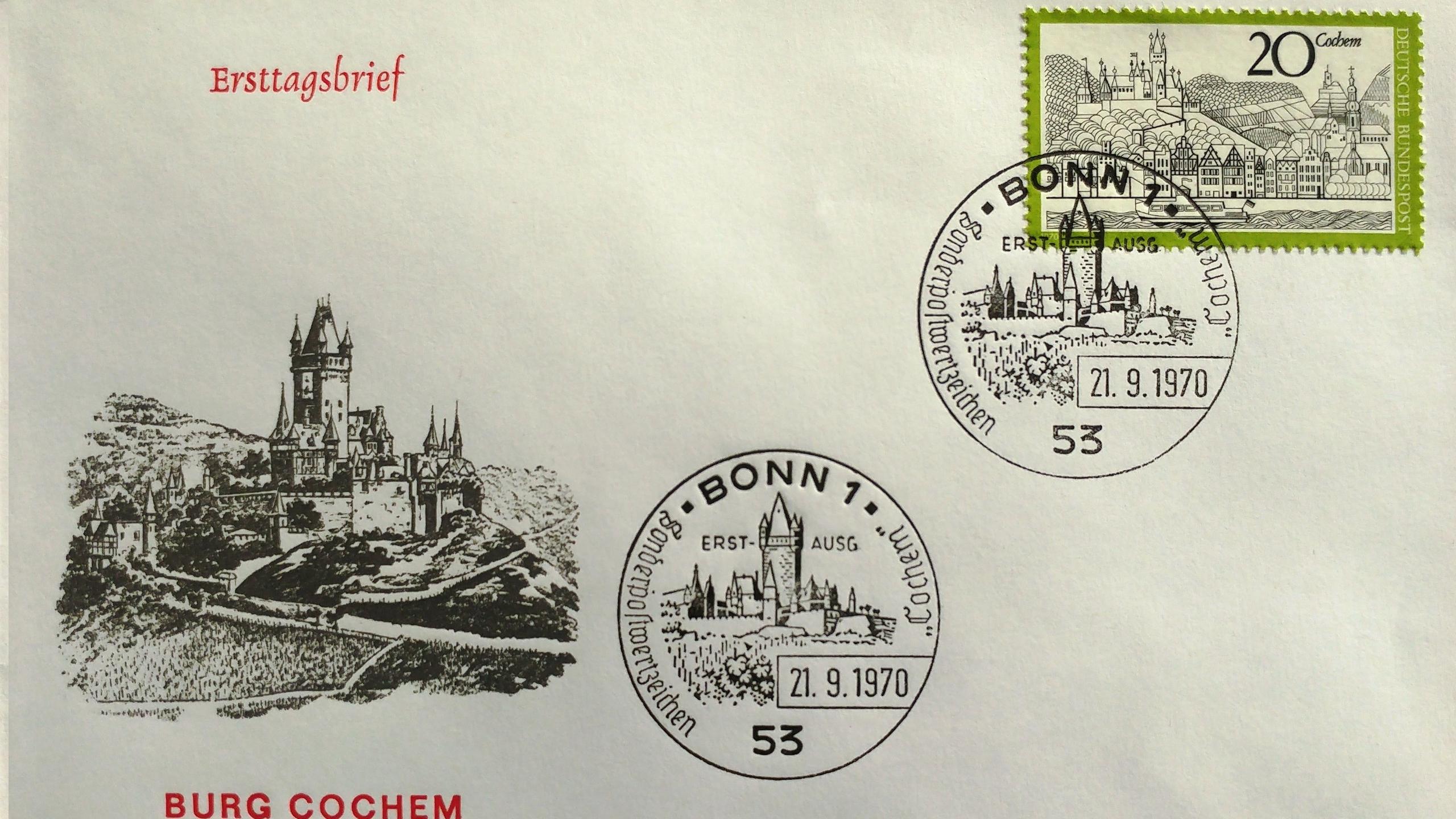 پاکت مهرروز و کلکسیونی با تصویر قلعه کوخم آلمان