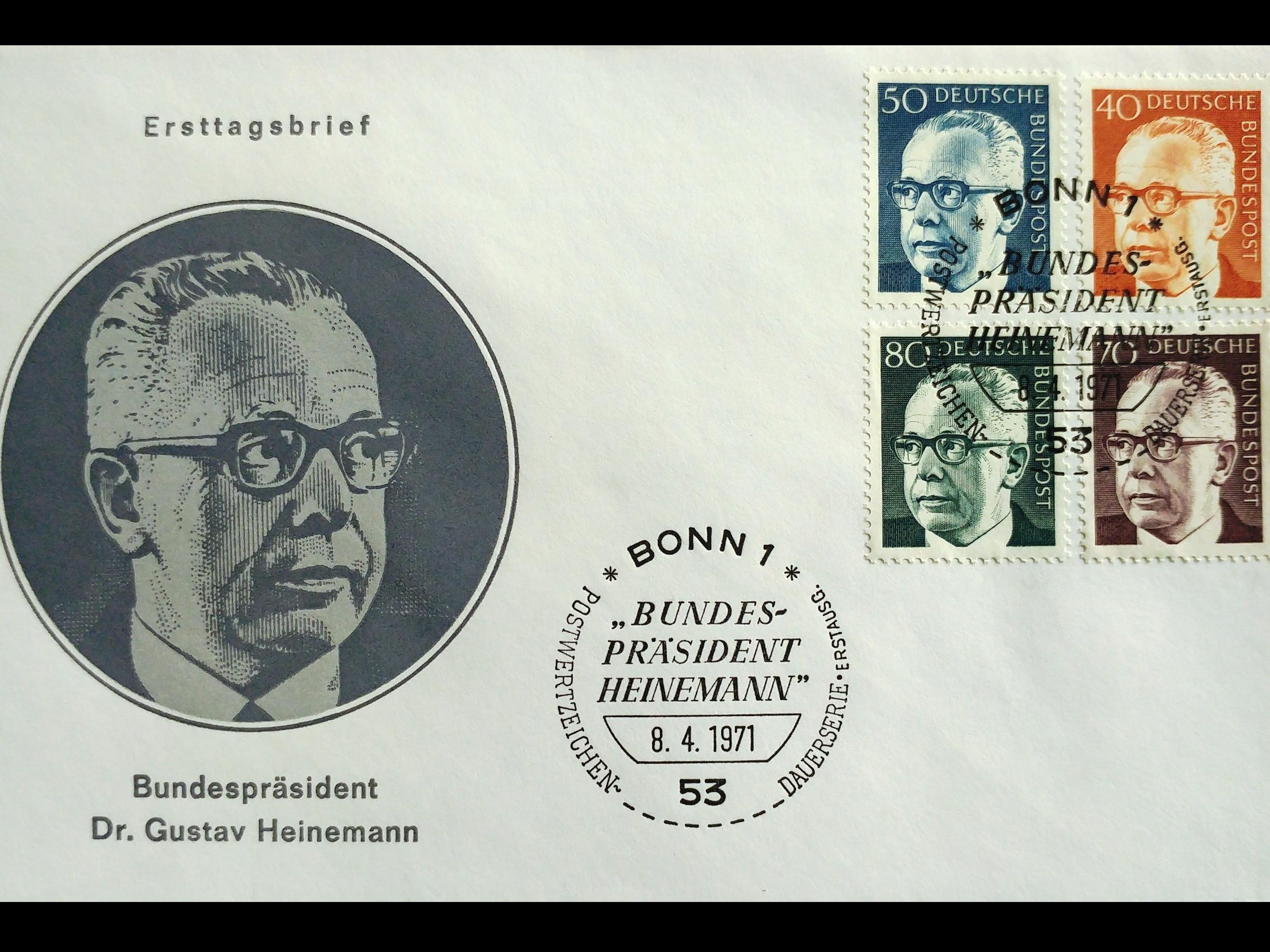 پاکت مهرروز باتصویر رئیس جمهور فدرال گوستاو هاینمن