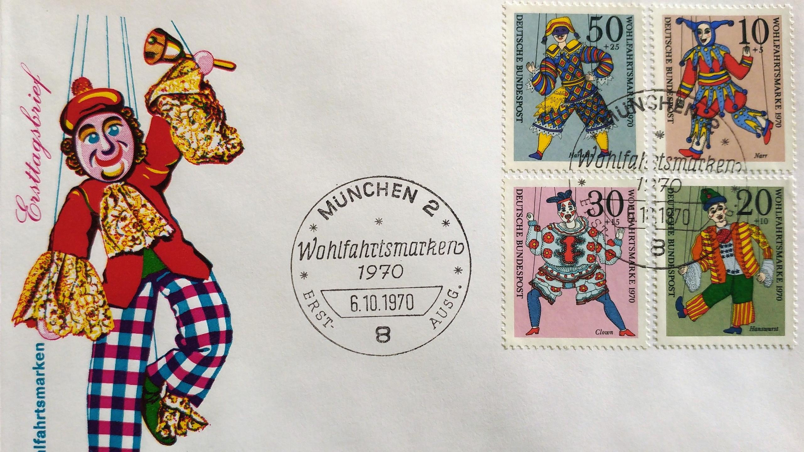 پاکت مهرروز و کلکسیونی با تصویر تمبرهای دلقک