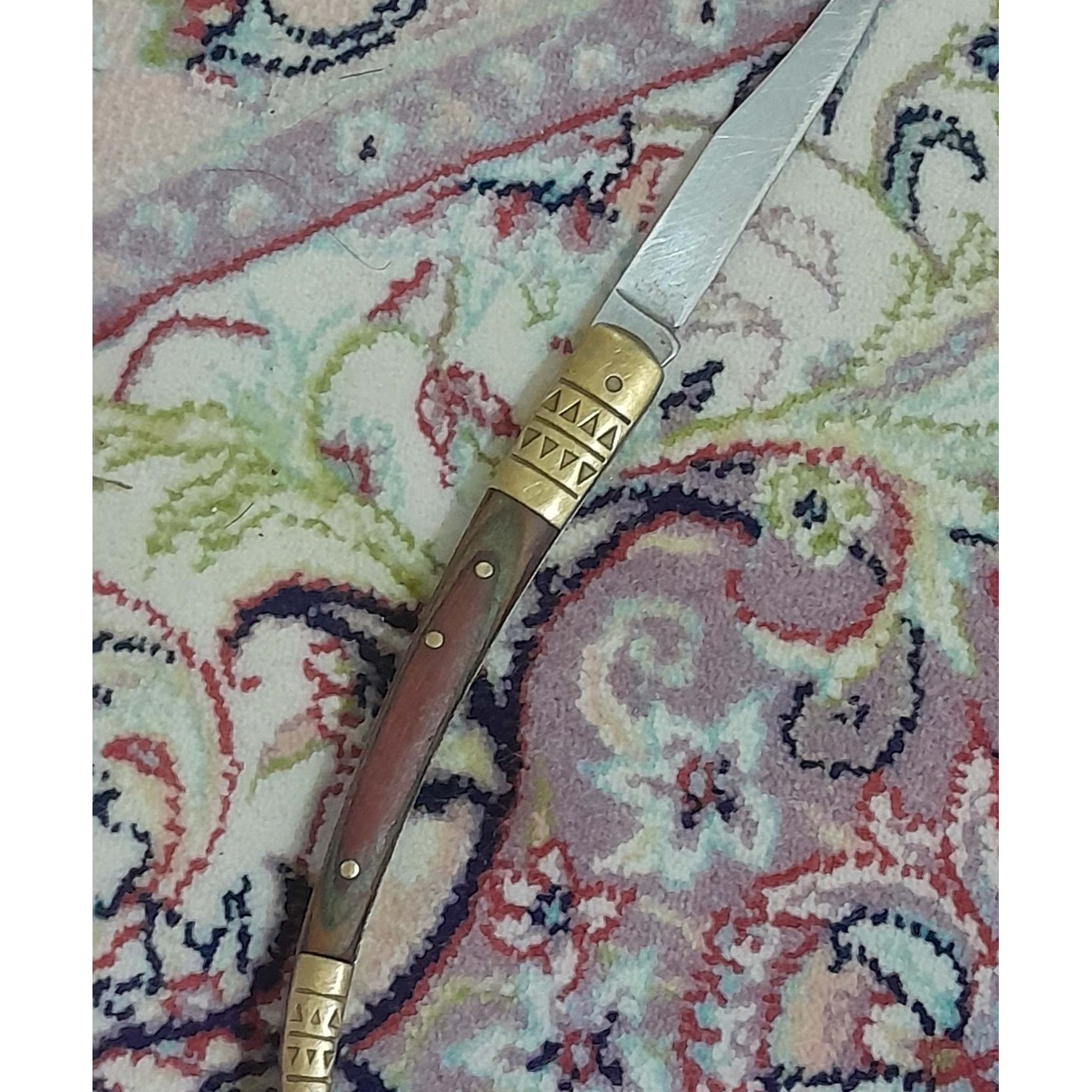 چاقو قدیمی دسته برنجی دستسازخوش دست وزیباآنتیک
